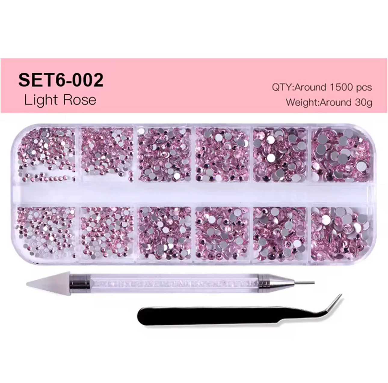 12 Grid Rhinestone Pack with Pen & Tweezer - Image 10