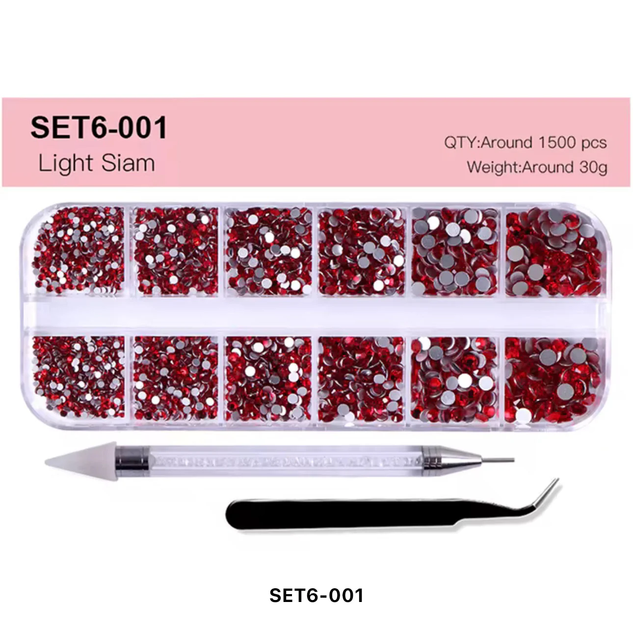 12 Grid Rhinestone Pack with Pen & Tweezer - Image 11
