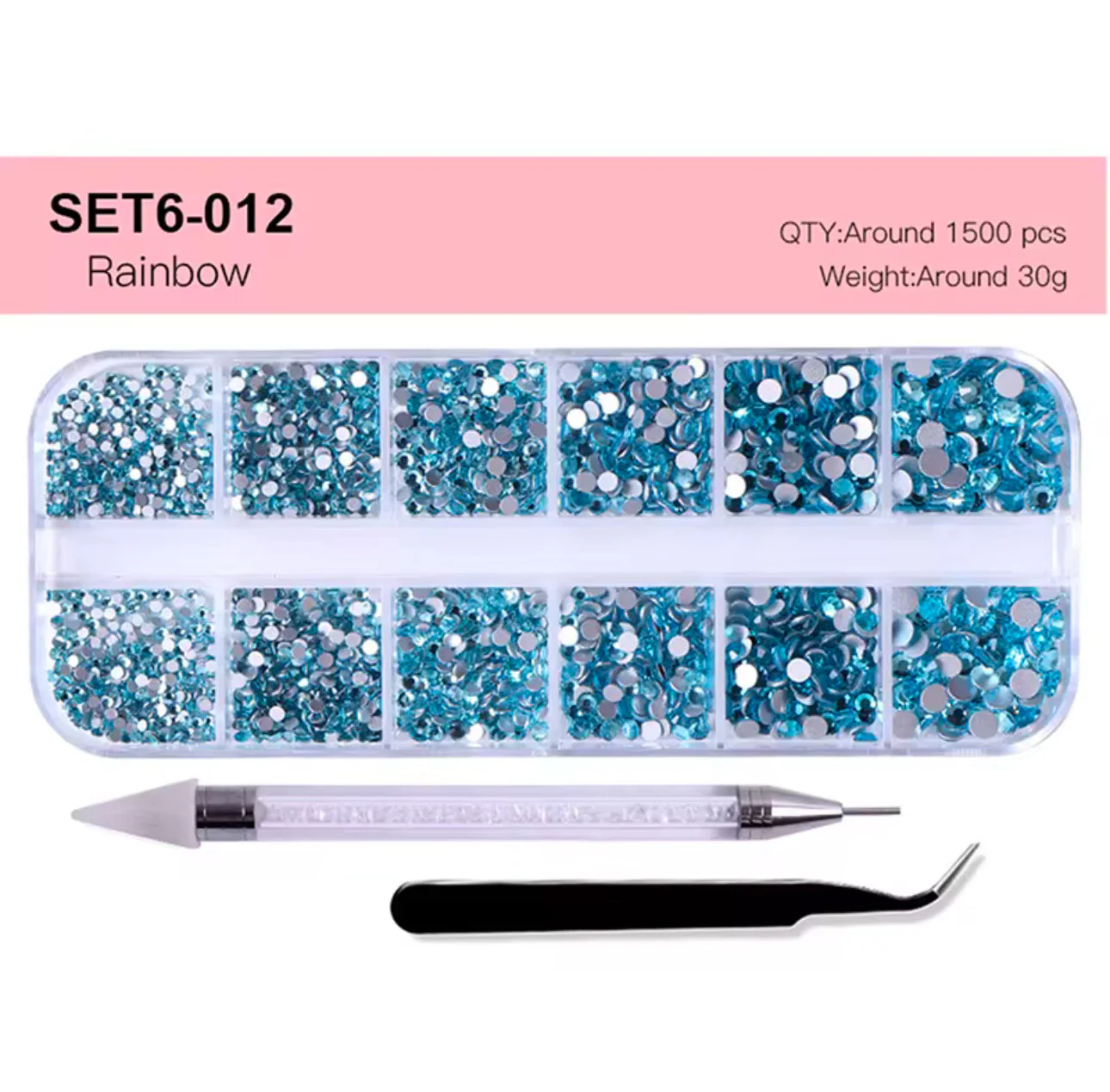 12 Grid Rhinestone Pack with Pen & Tweezer - Image 4