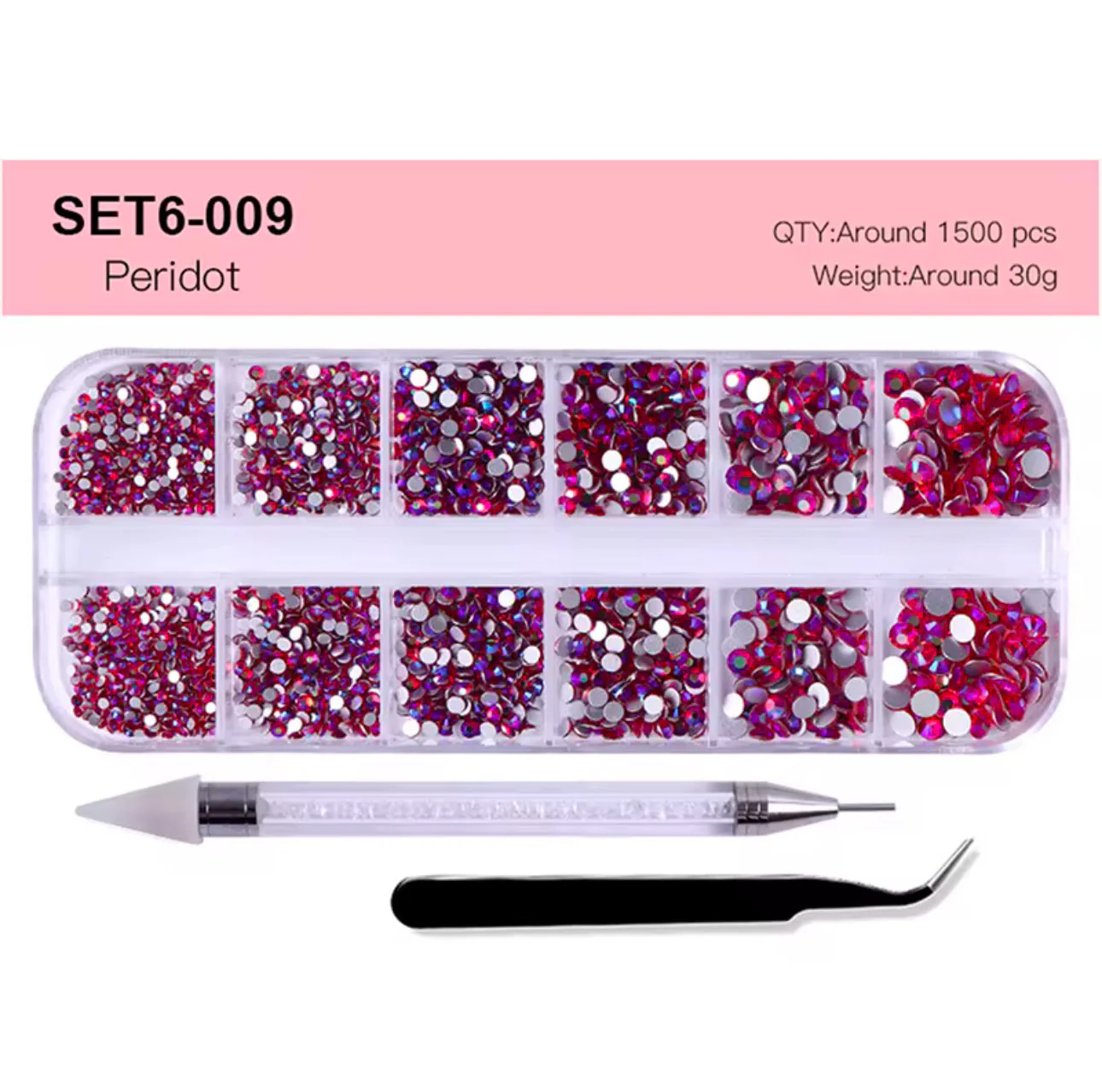 12 Grid Rhinestone Pack with Pen & Tweezer - Image 5