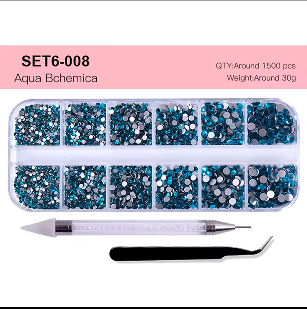 12 Grid Rhinestone Pack with Pen & Tweezer - Image 7