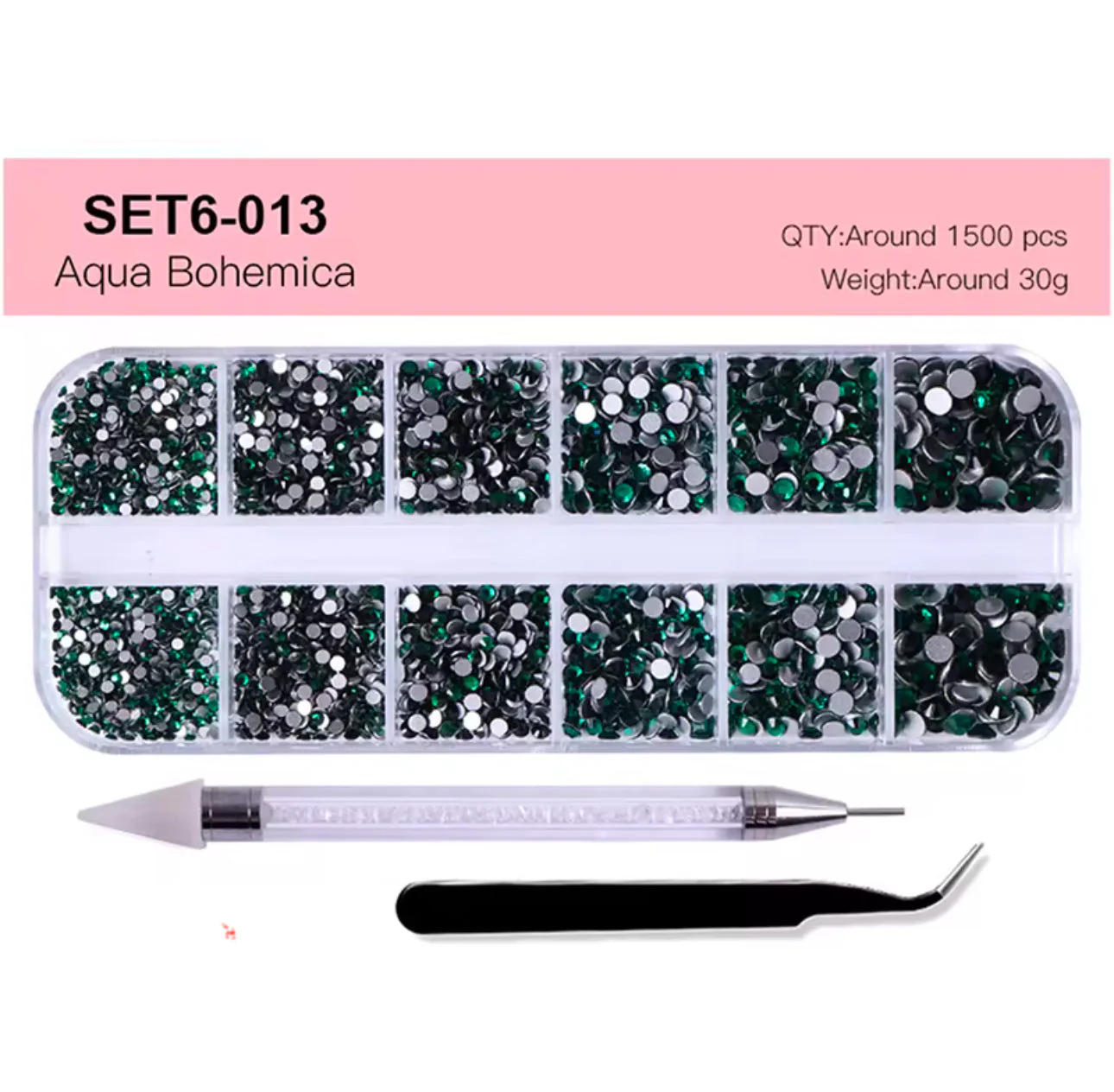 12 Grid Rhinestone Pack with Pen & Tweezer - Image 8