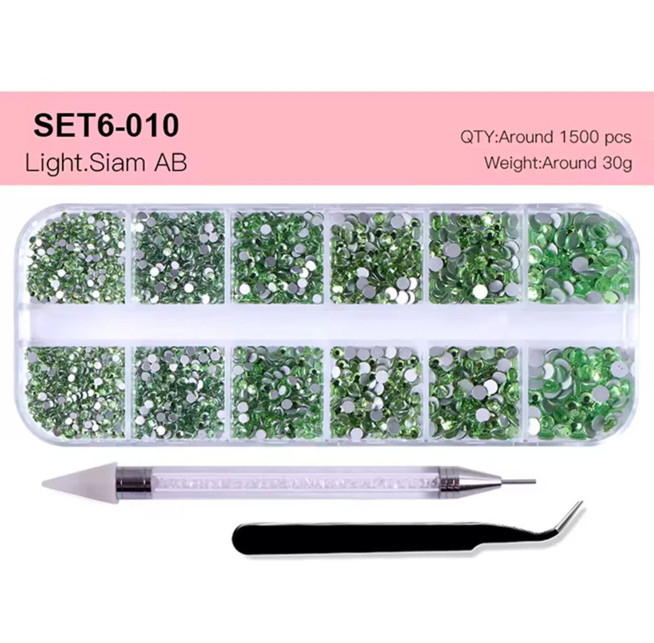 12 Grid Rhinestone Pack with Pen & Tweezer - Image 9