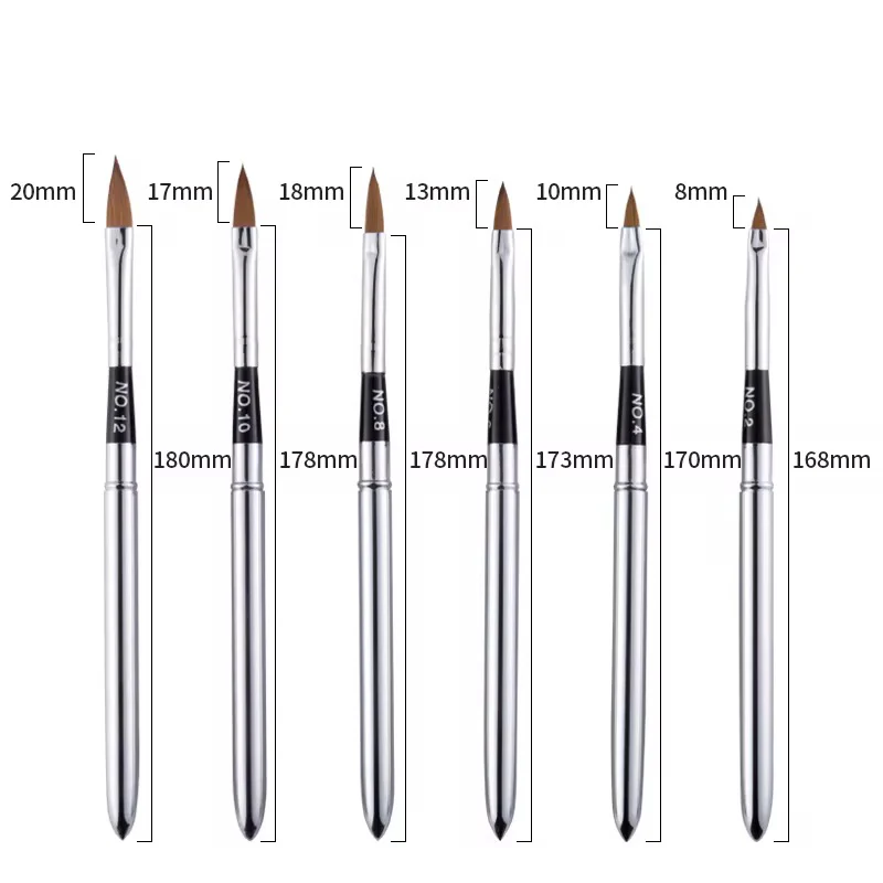 Acrylic Art Nail Brush Set 6pc - Image 2