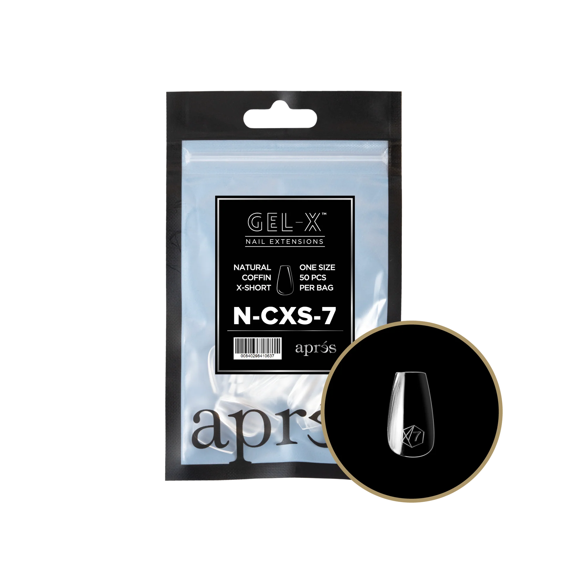 apres Gel-X® Natural Coffin Extra Short Refill Bag - Image 5