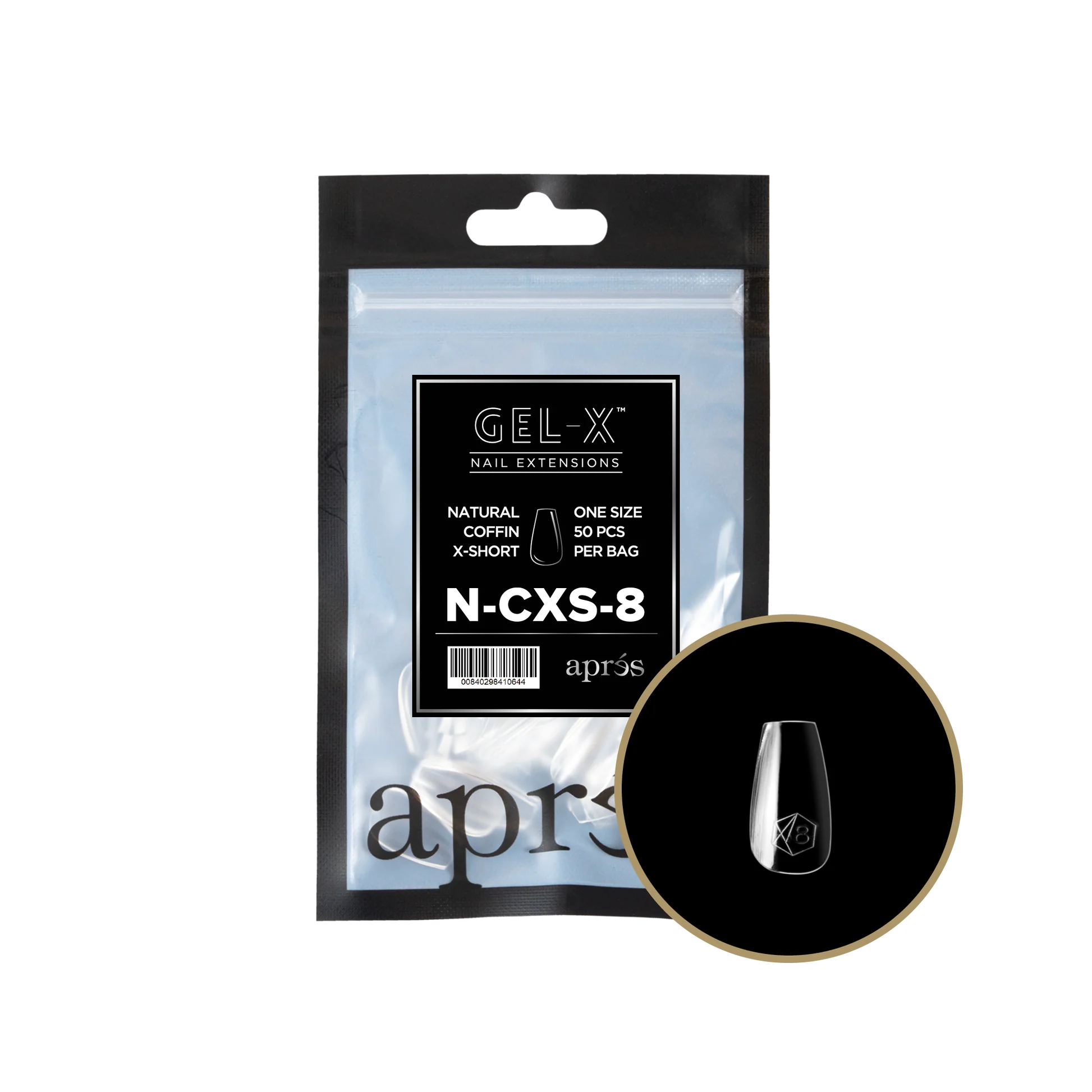 apres Gel-X® Natural Coffin Extra Short Refill Bag - Image 6