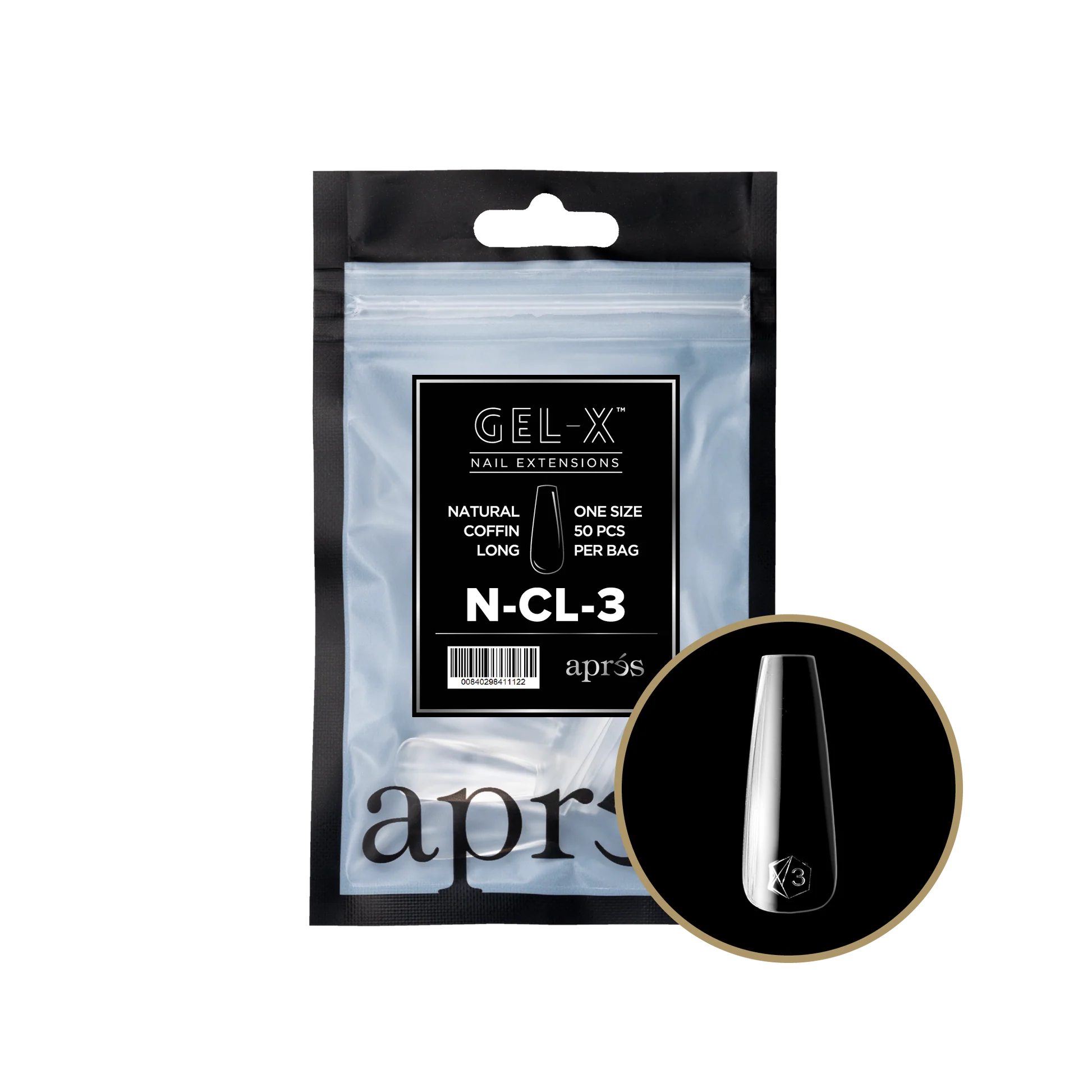 apres Gel-X® Natural Coffin Long Refill Bag