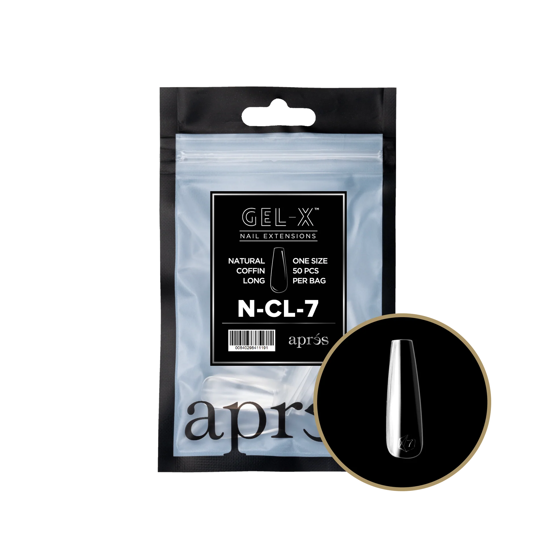 apres Gel-X® Natural Coffin Long Refill Bag - Image 2