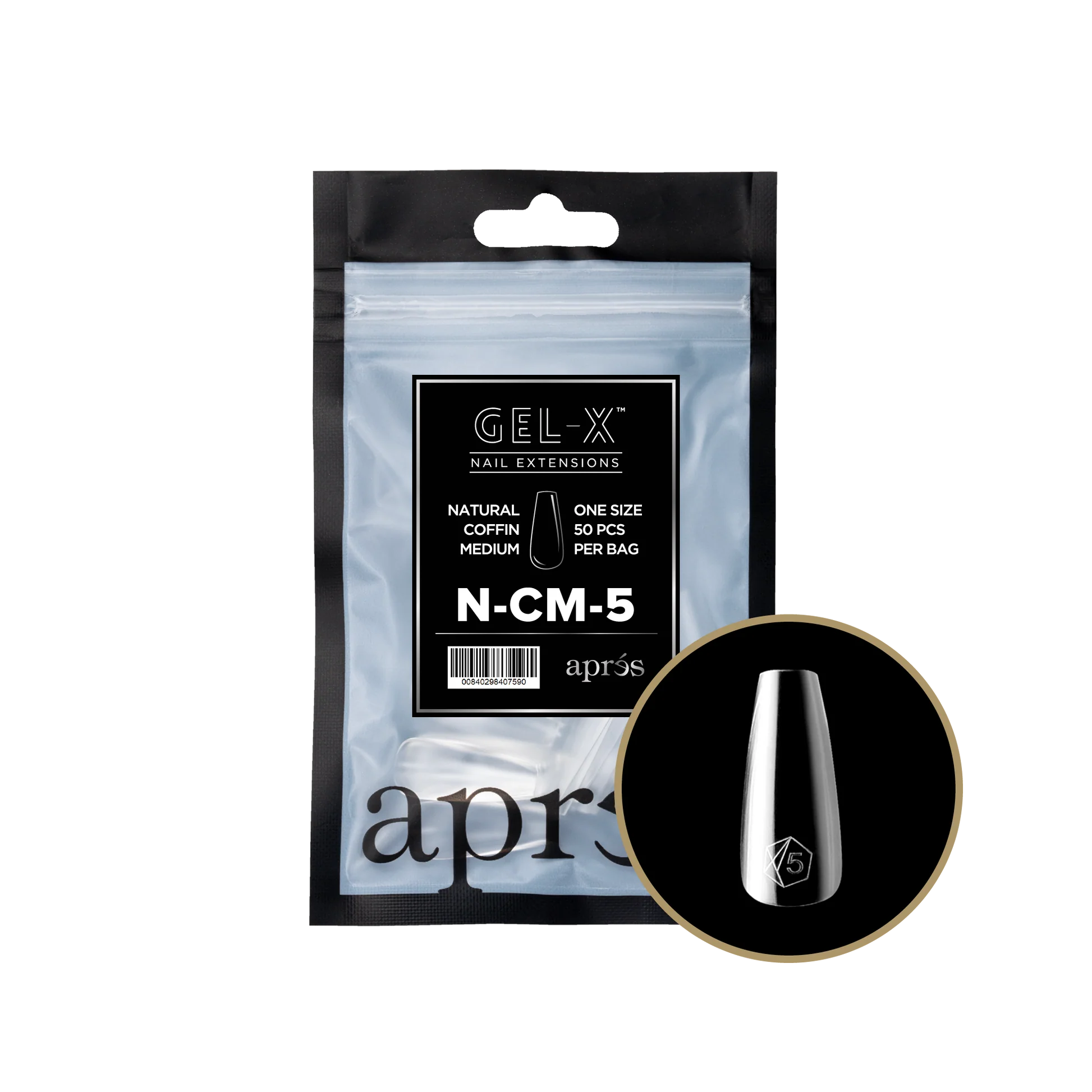 apres Gel-X® Natural Coffin Medium Refill Bag - Image 3