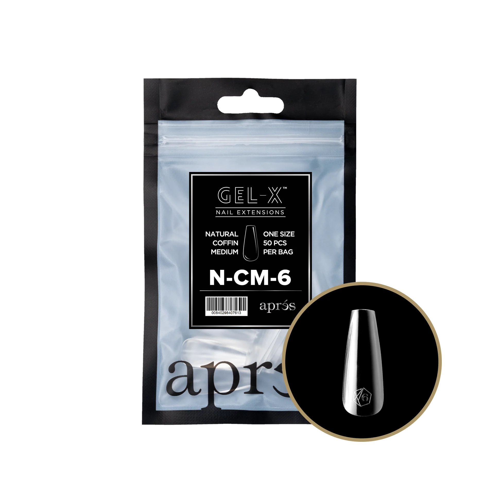 apres Gel-X® Natural Coffin Medium Refill Bag - Image 4