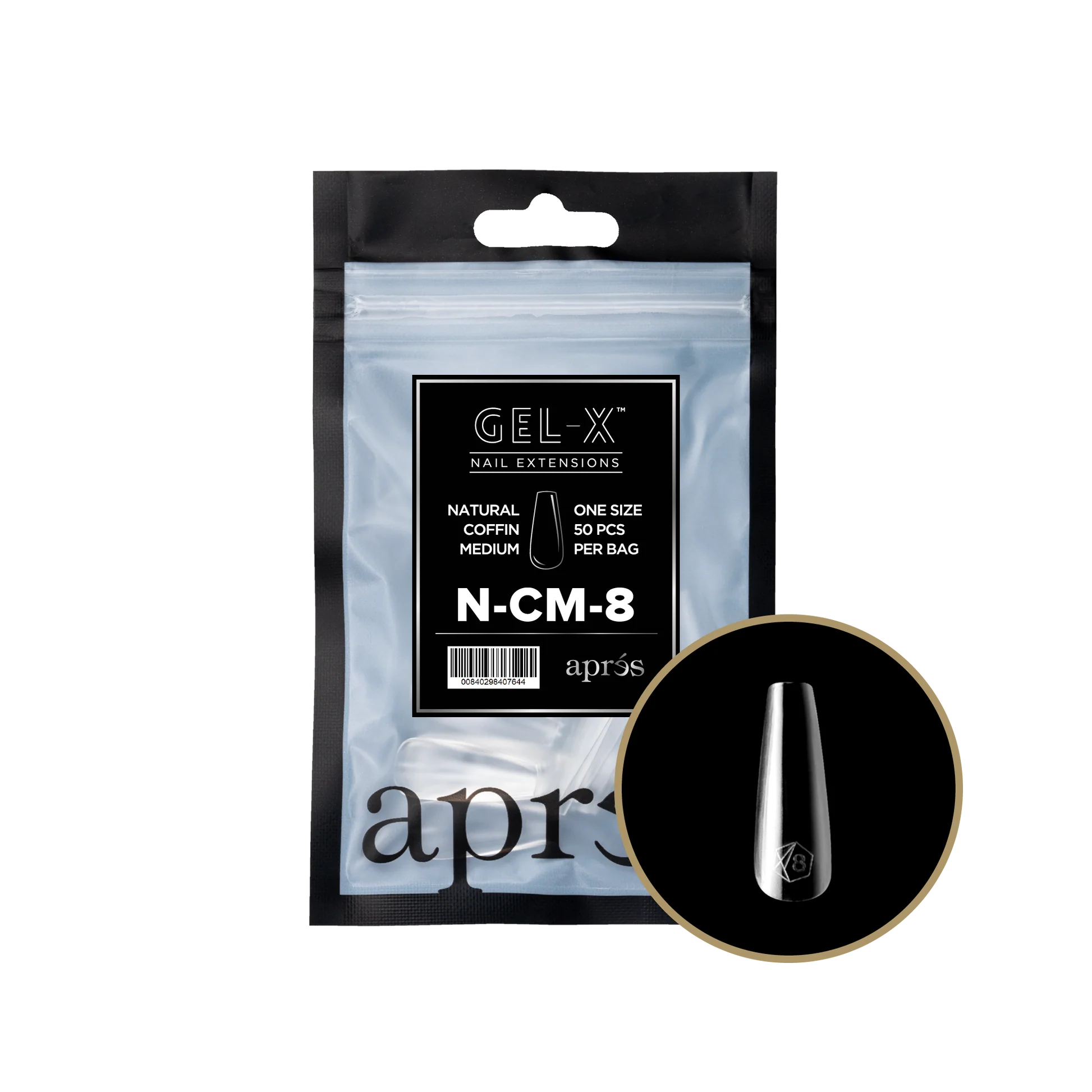 apres Gel-X® Natural Coffin Medium Refill Bag - Image 5