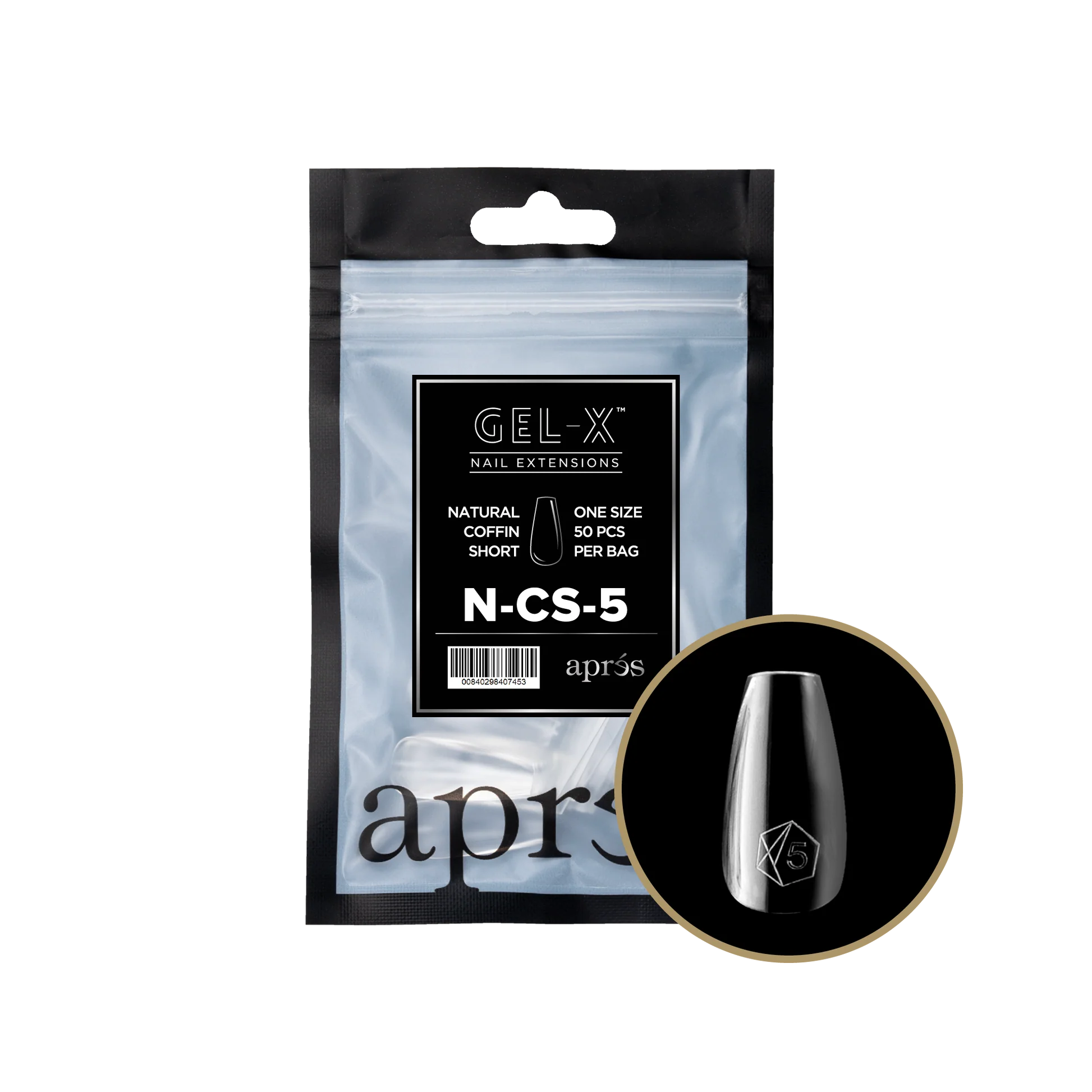 apres Gel-X® Natural Coffin Short Refill Bag - Image 3
