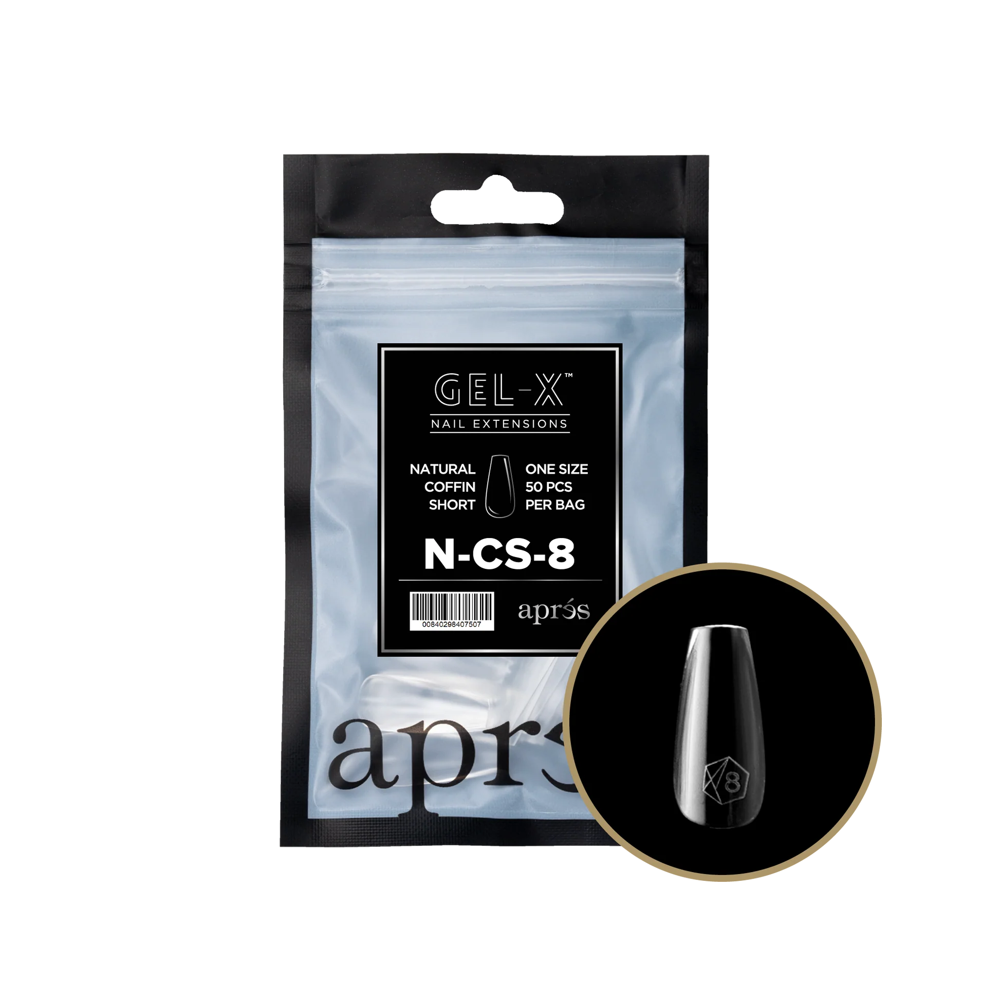 apres Gel-X® Natural Coffin Short Refill Bag - Image 5