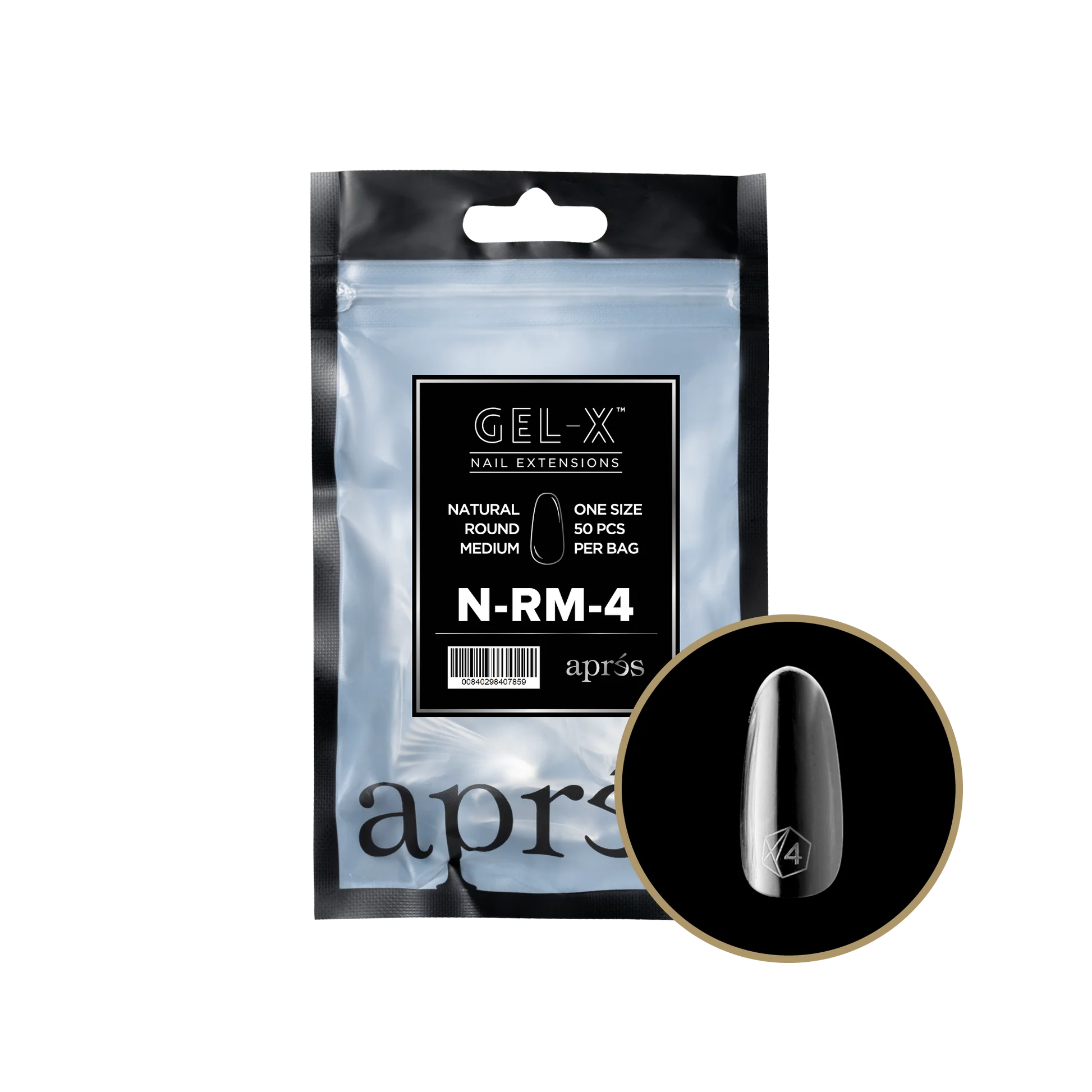 apres Gel-X® Natural Round Medium Refill Bag - Image 2