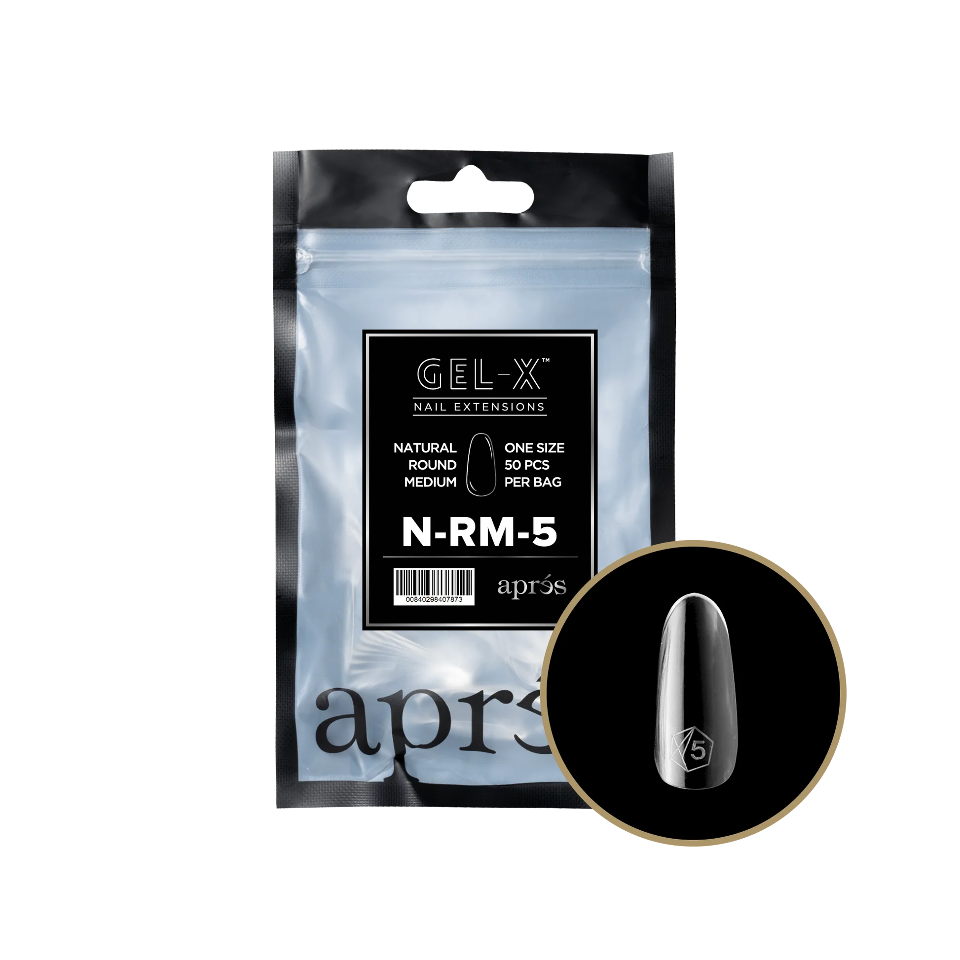 apres Gel-X® Natural Round Medium Refill Bag - Image 3