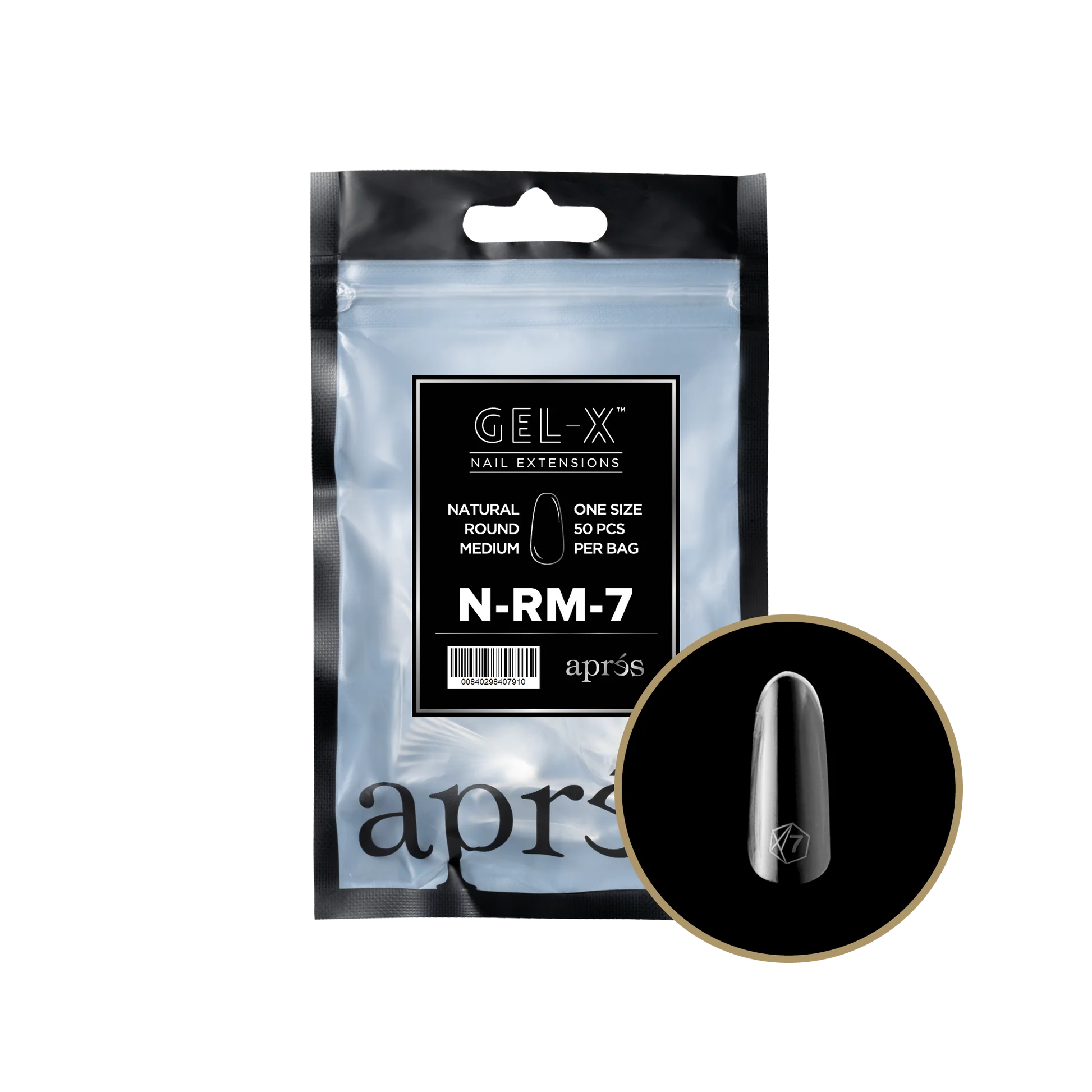 apres Gel-X® Natural Round Medium Refill Bag - Image 4