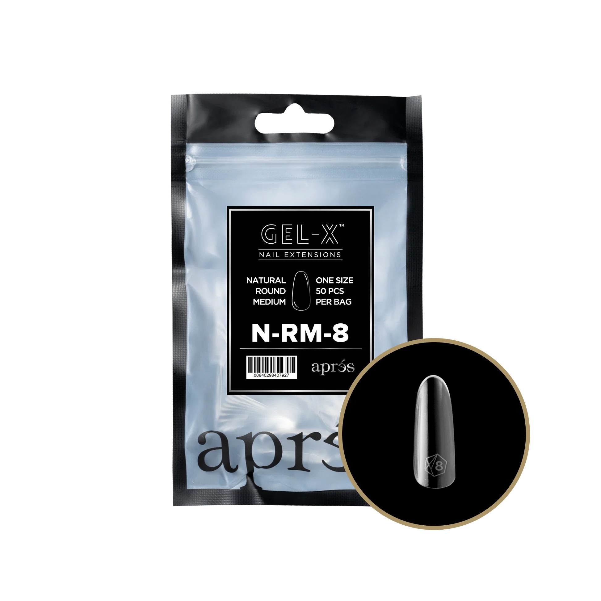 apres Gel-X® Natural Round Medium Refill Bag - Image 5