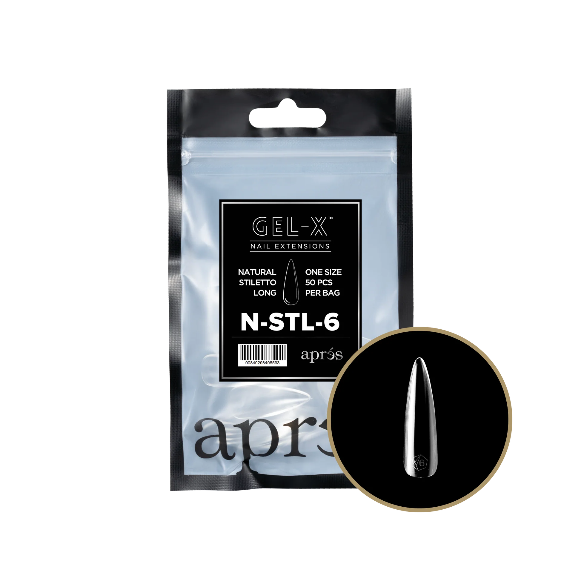 apres Gel-X® Natural Stiletto Long Refill Bag - Image 4
