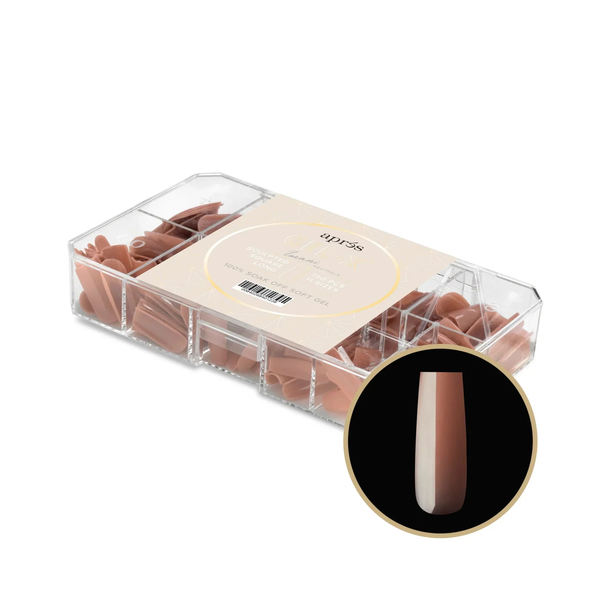 Aprés NEUTRALS GEL-X® IMANI BOX OF TIPS - 11 SIZES (150PCS) - Image 12