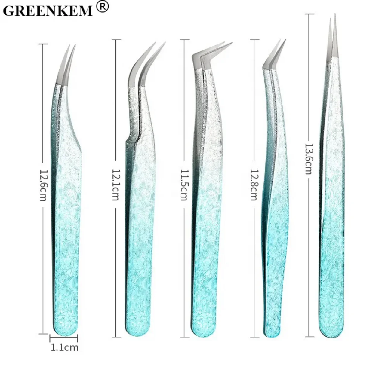 Blue Ombre Eyelash Extensions Tweezers