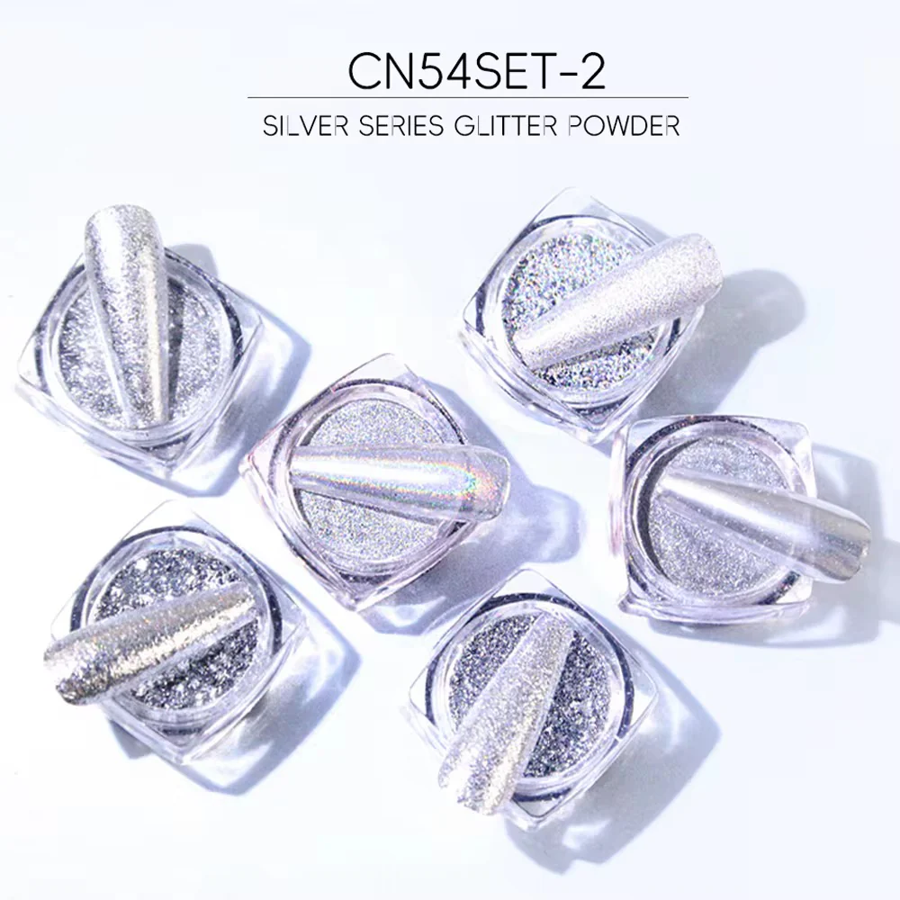 Chrome Glitters Nail Art