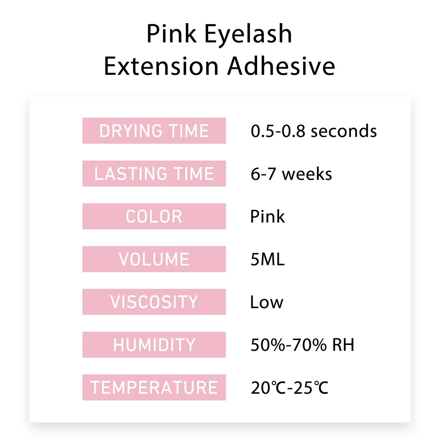 Veyes Pink Lash Adhesive “Dries Crystal Clear” 5ml - Image 2