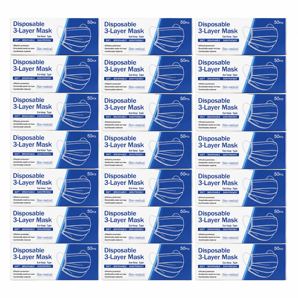 Disposable Face 3 Layer Mask 50pc - Image 4