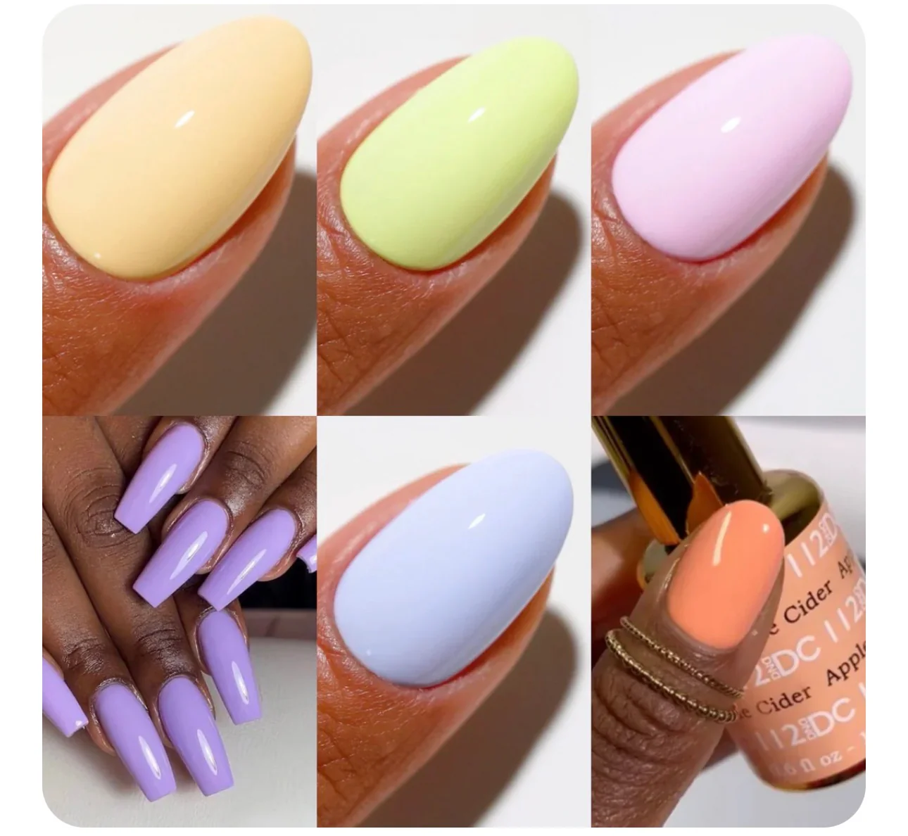 DND DC Dewy Pastels Gel & Lacquer 6pc Bundle - Image 2