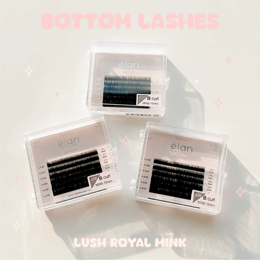 Elan Bottom Lash Mini Tray B Curl