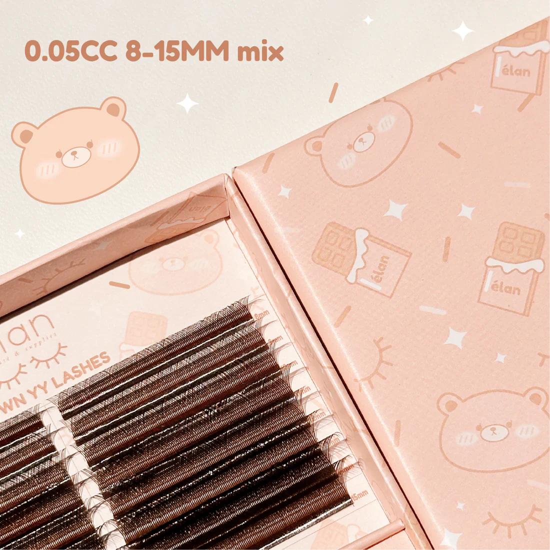 elan Brown YY Lashes + 1 mini lash adhesive - Image 2