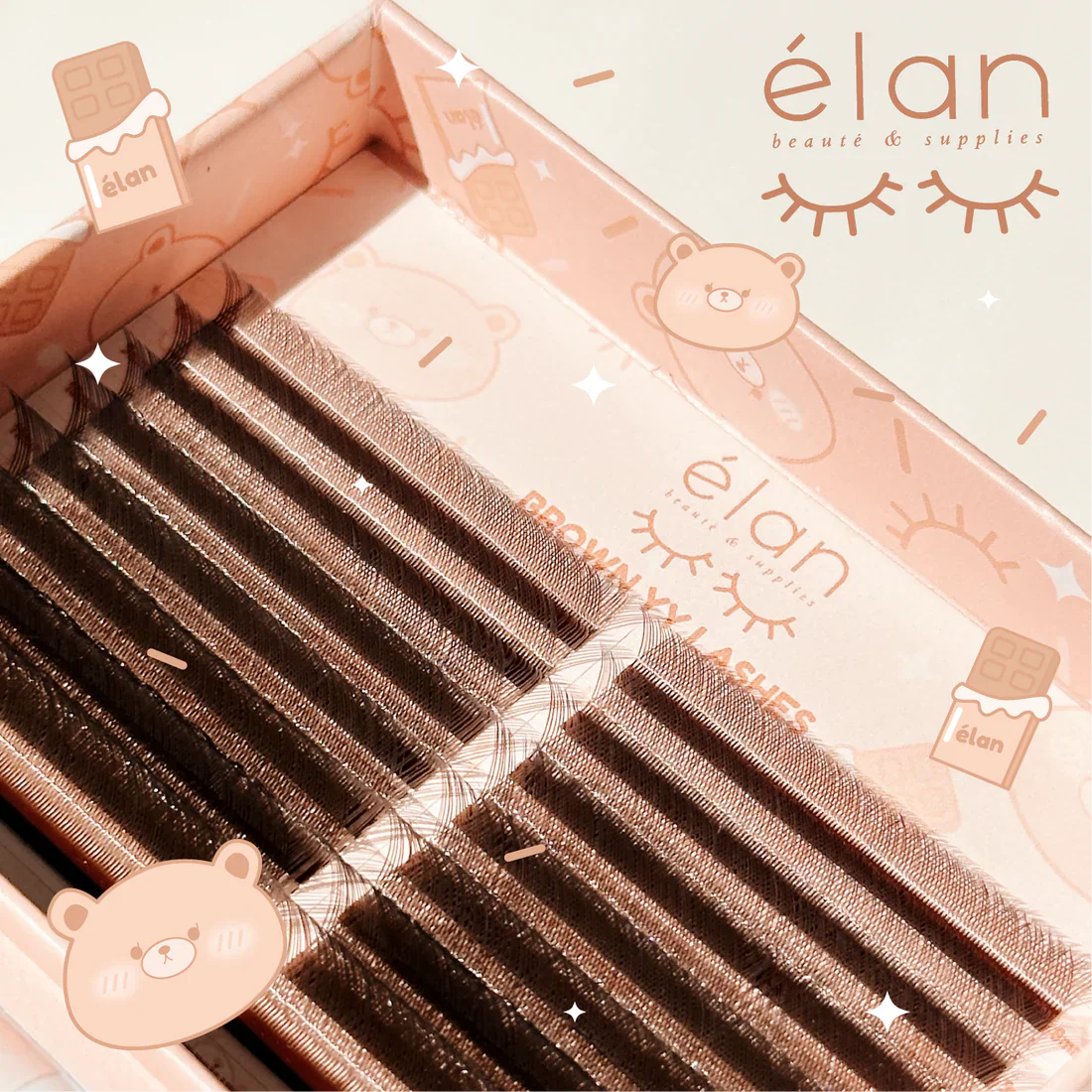 elan Brown YY Lashes + 1 mini lash adhesive - Image 3