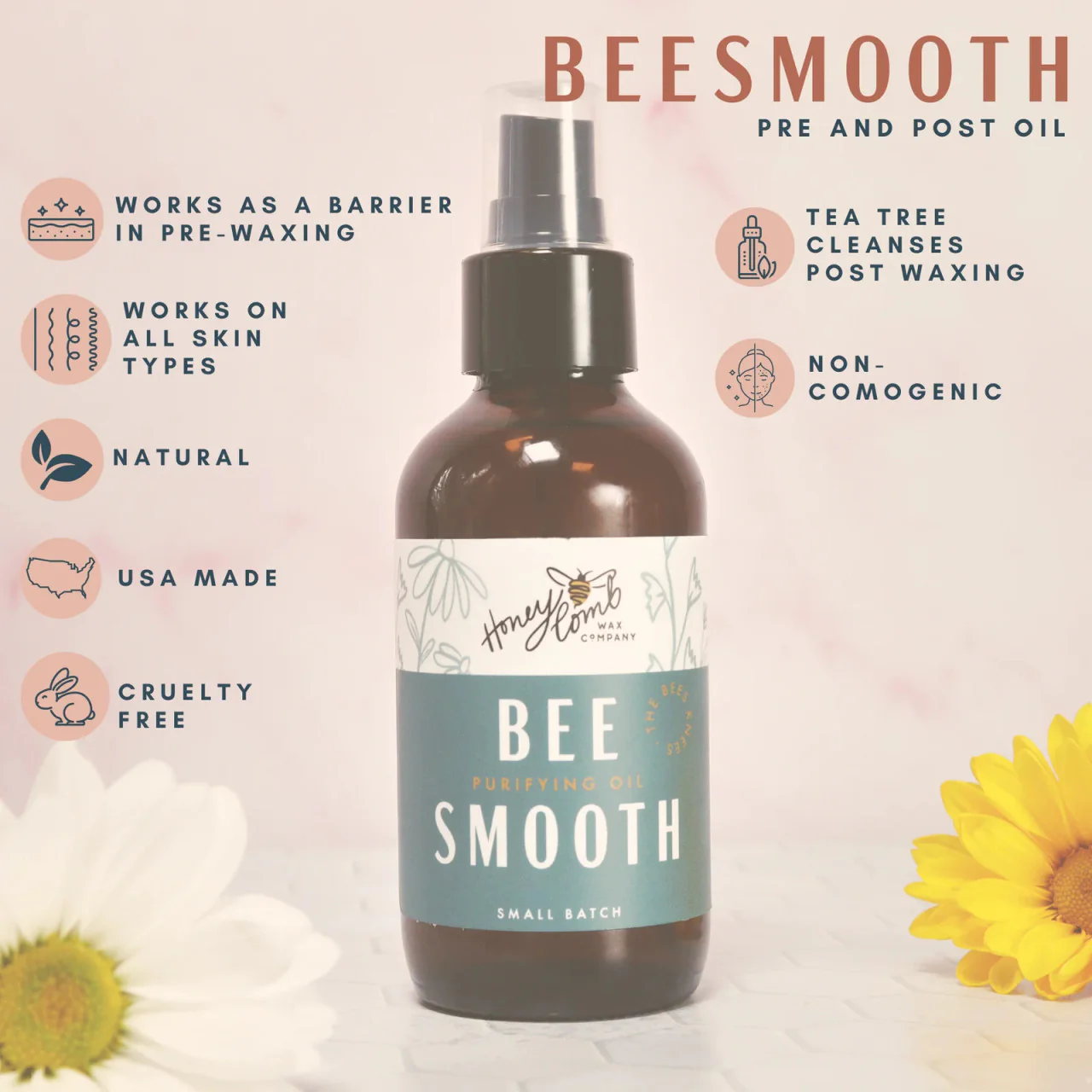 Honey Comb Wax Co. OIL | PRE/POST | BEESMOOTH 4oz - Image 2