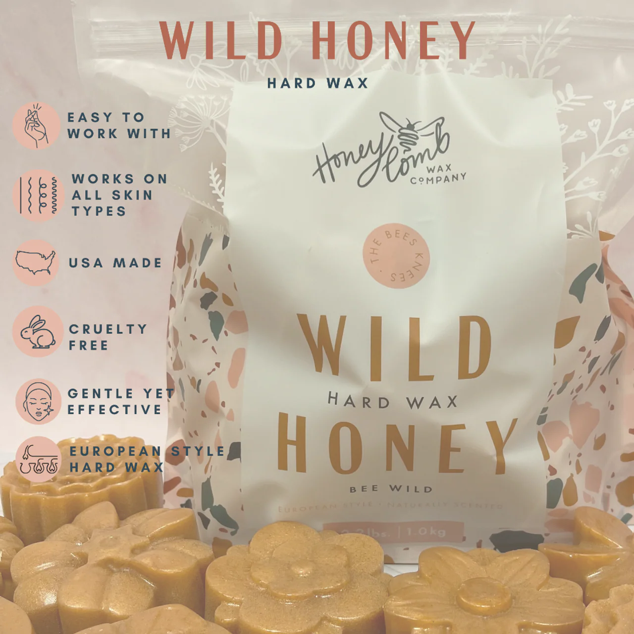 Honey Comb Wax Co. WILD HONEY PROFESSIONAL | HARD WAX  | 1LB - Image 4