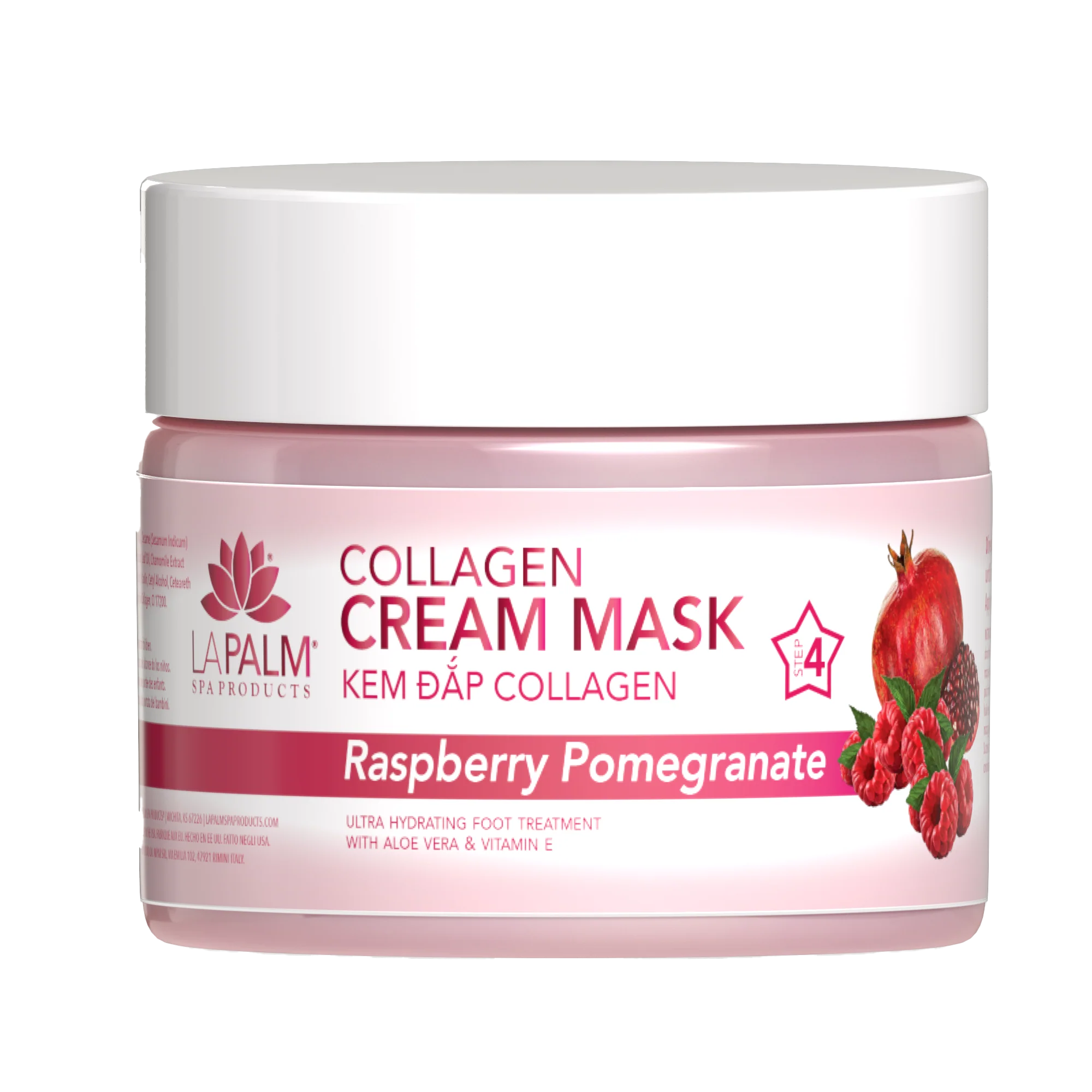 LA PALM Collagen Cream Mask “Raspberry Pomegranate ” 12oz
