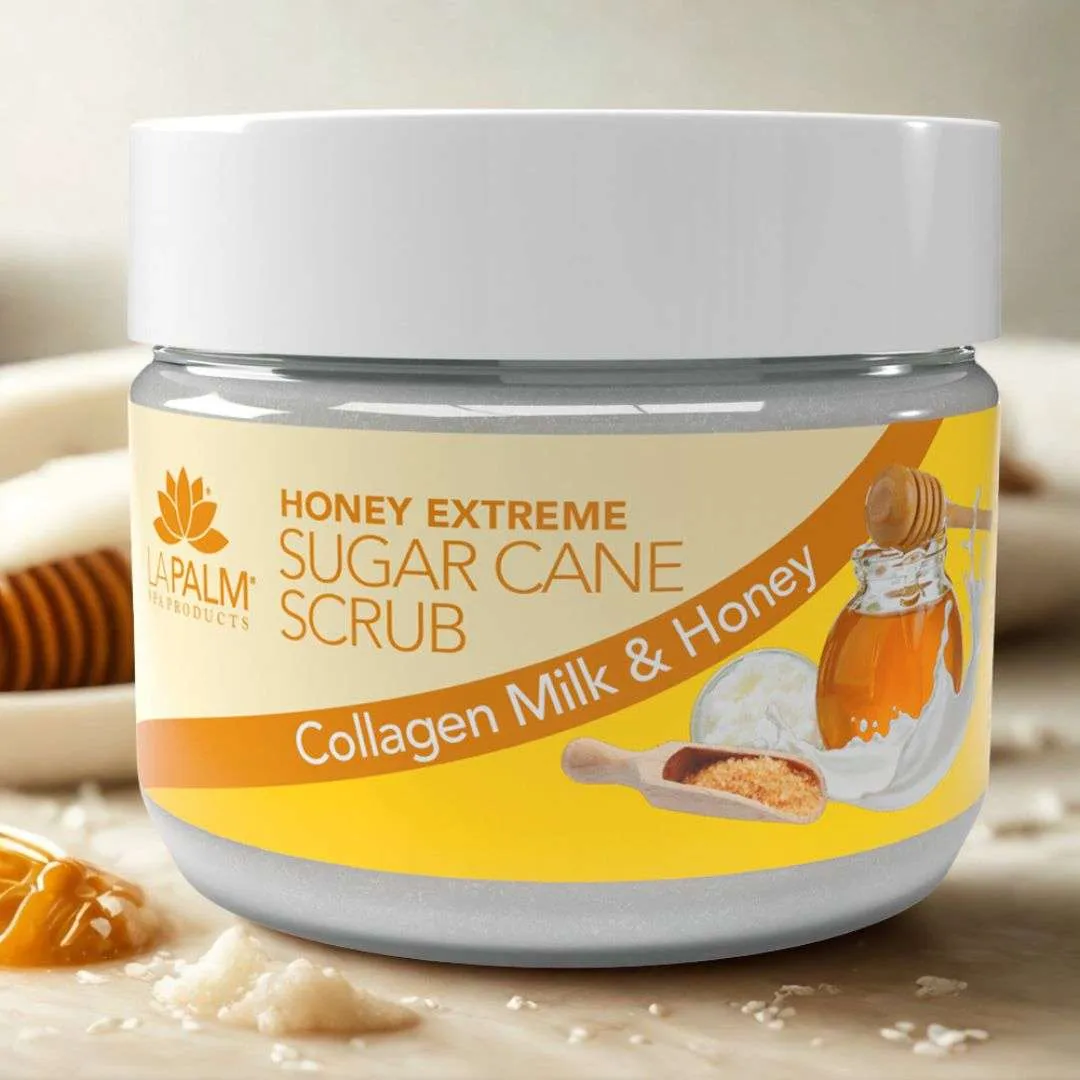 LA PALM Honey Extreme Sugar Cane Scrub "Collagen Milk & Honey"
