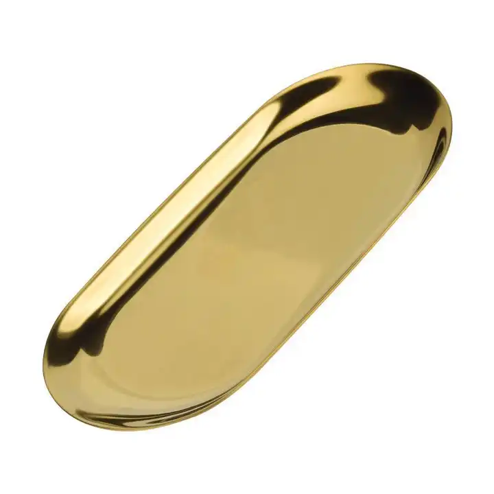 Large Oval Stainless Steel Tray - Image 2