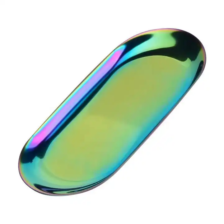 Large Oval Stainless Steel Tray - Image 3
