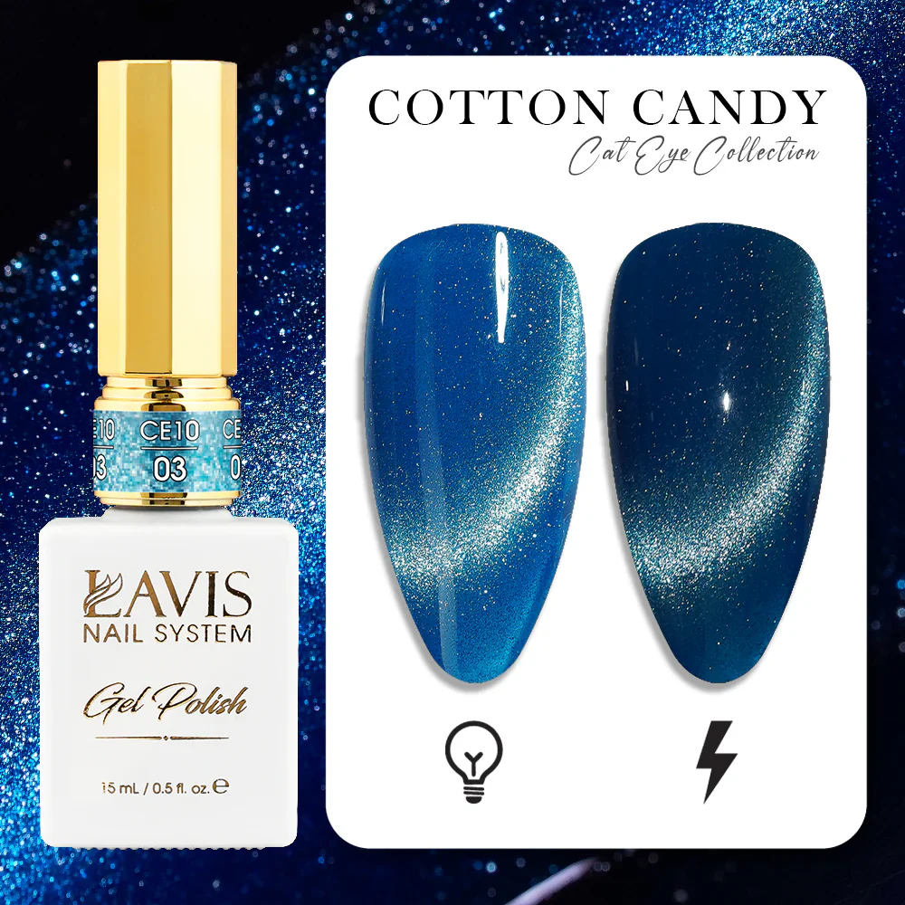 LAVIS Cat Eye Gel Polish 0.5 oz - Cotton Candy Collection - Image 3