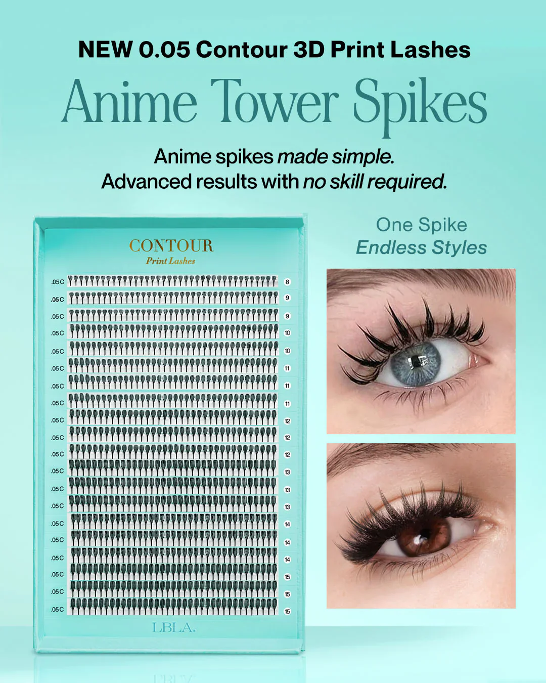 LBLA Anime Tower Spike - 0.05 Contour Laser Print Lash 8-15mm - Image 3