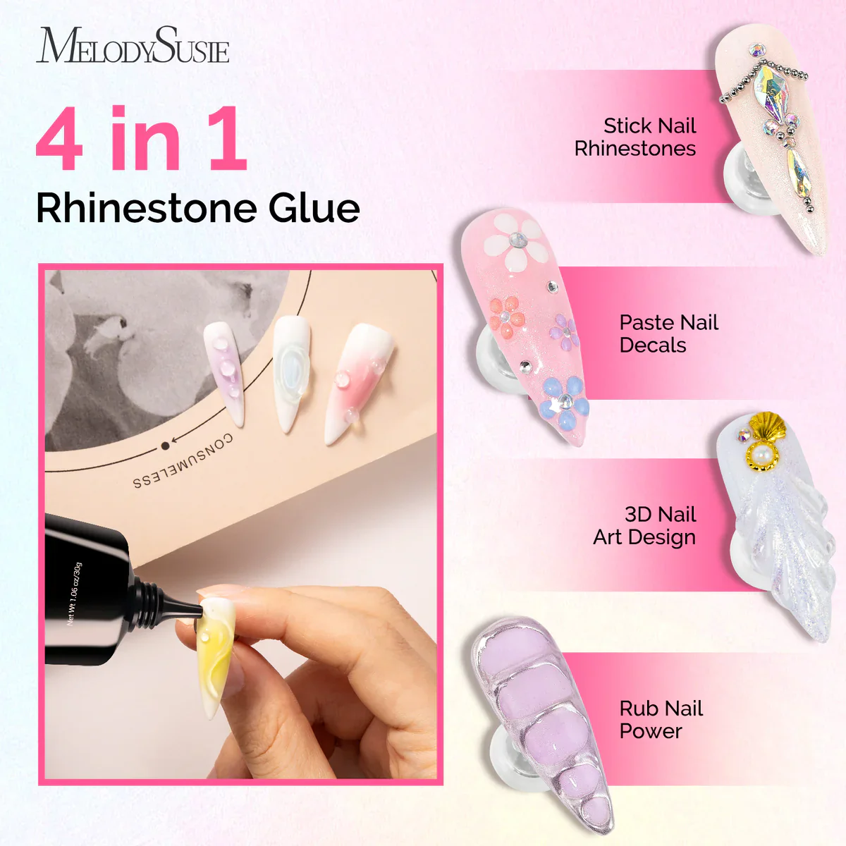 MelodySusie Nail Rhinestone Glue 30g - 2Pcs - Image 4