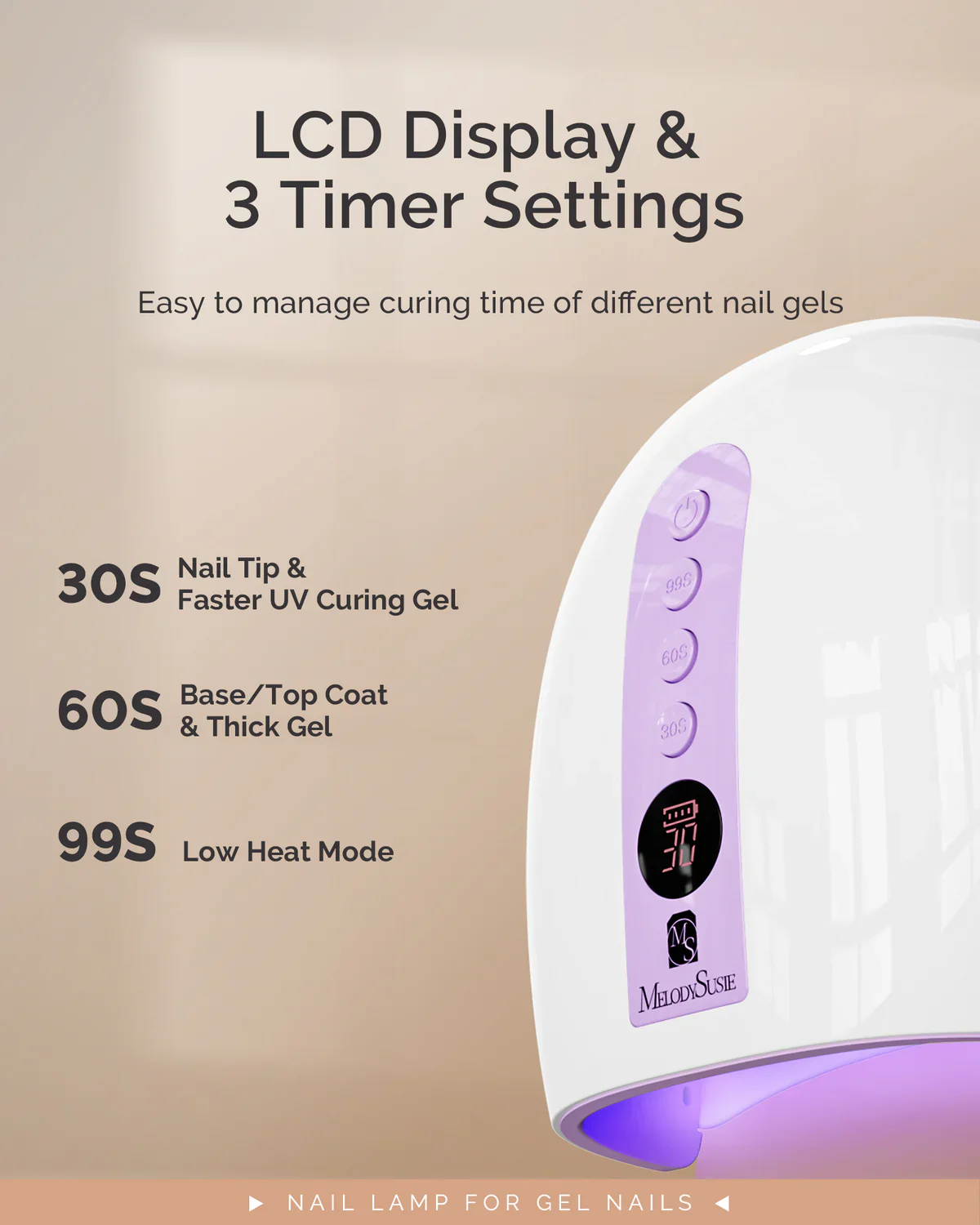 MelodySusie P-PLUS30G Rechargeable Cordless UV/LED Nail Lamp - Image 4