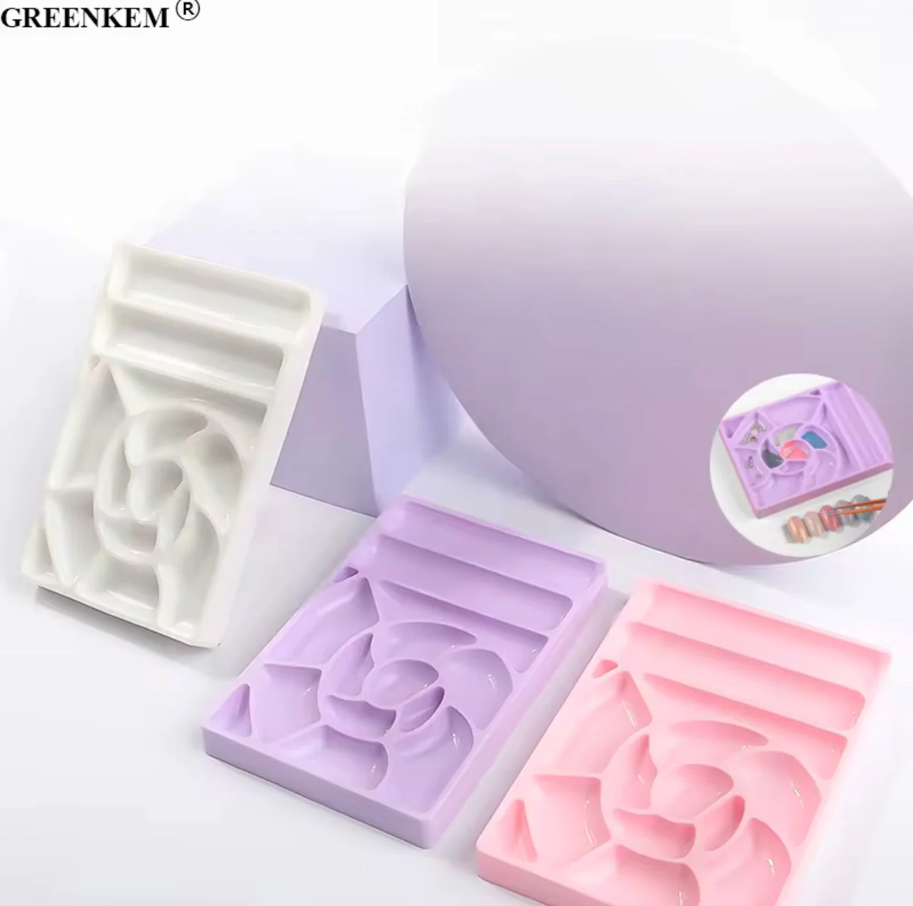 Multi Grid Plastic Nail Palette