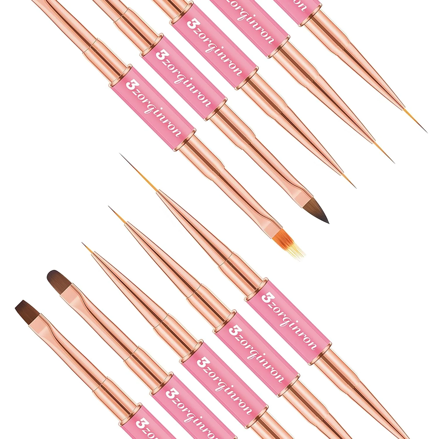 Nail Art Brush Double Ended 5pc - Image 2