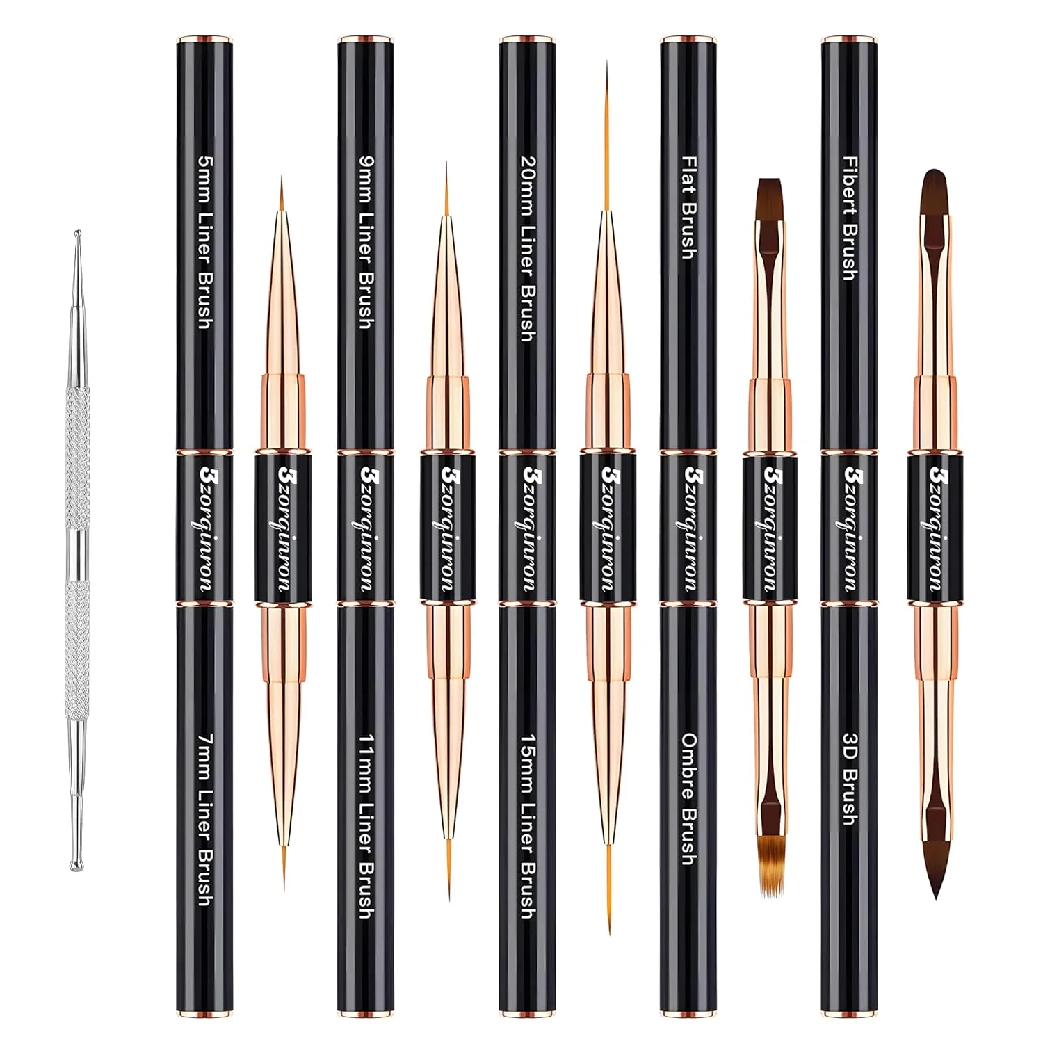 Nail Art Brush Double Ended 5pc - Image 3