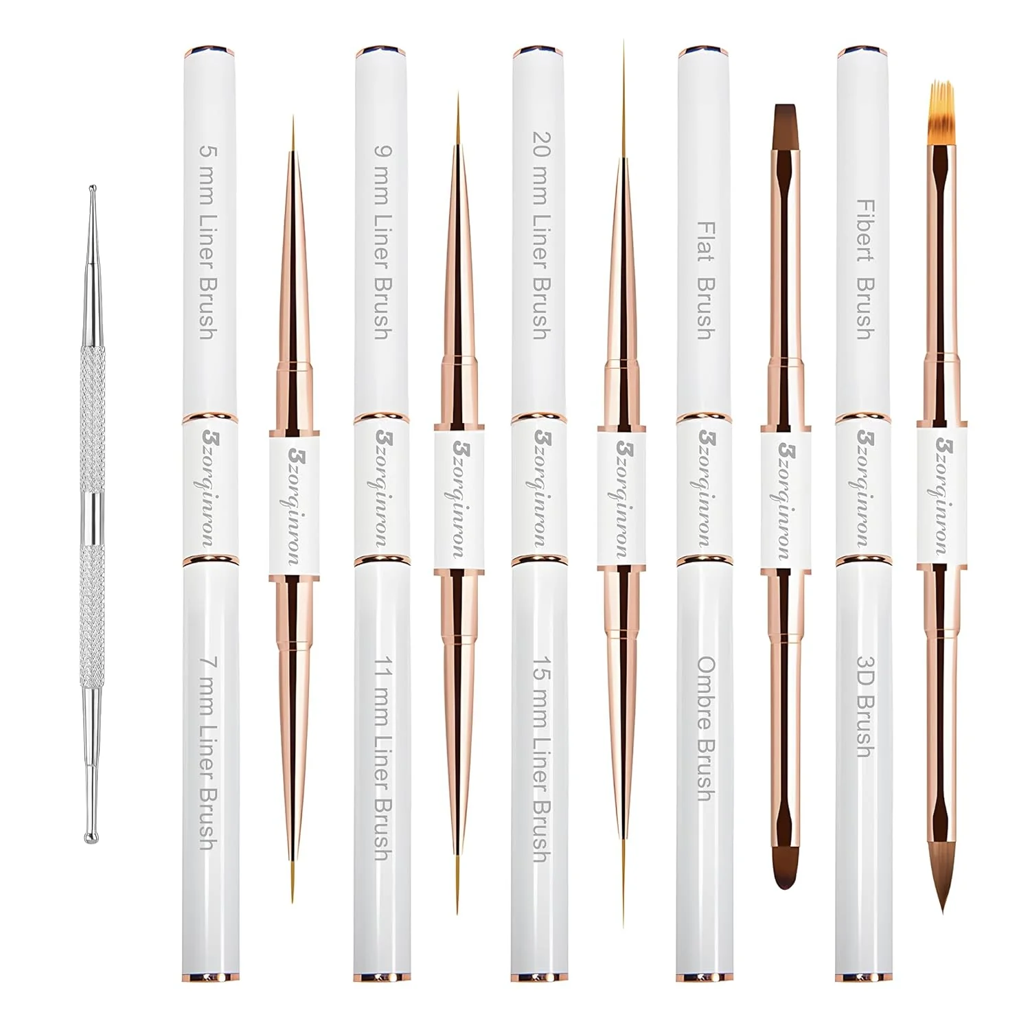 Nail Art Brush Double Ended 5pc - Image 4
