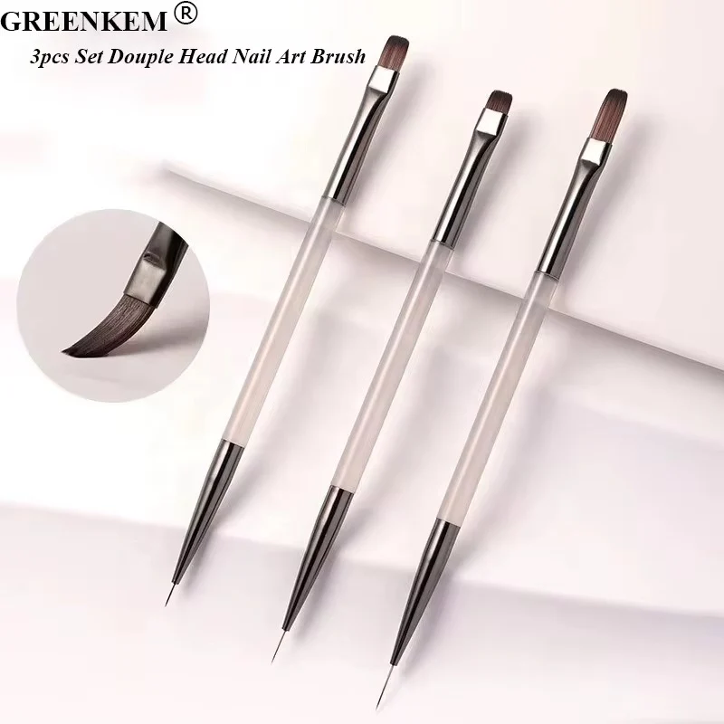 Nail Art Brush Set Flat + Liner