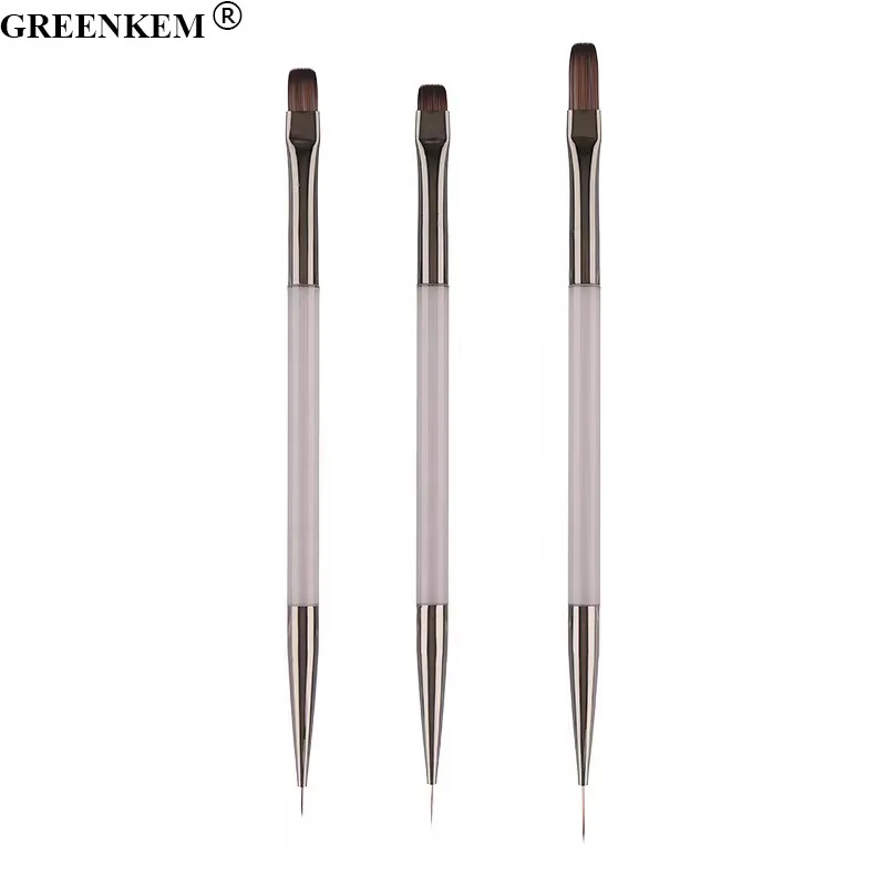 Nail Art Brush Set Flat + Liner - Image 2