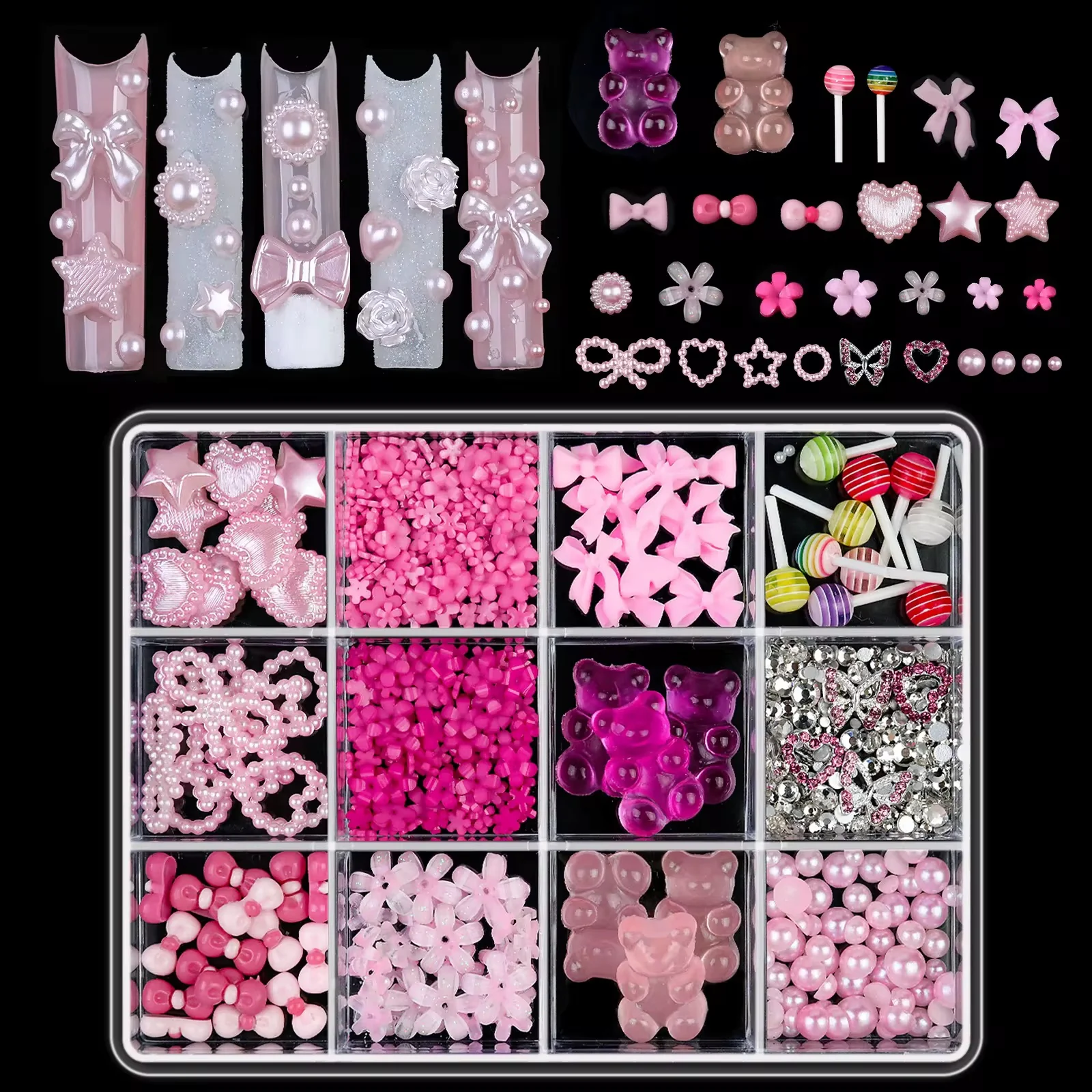 Nail Charm 12 Grid Pack