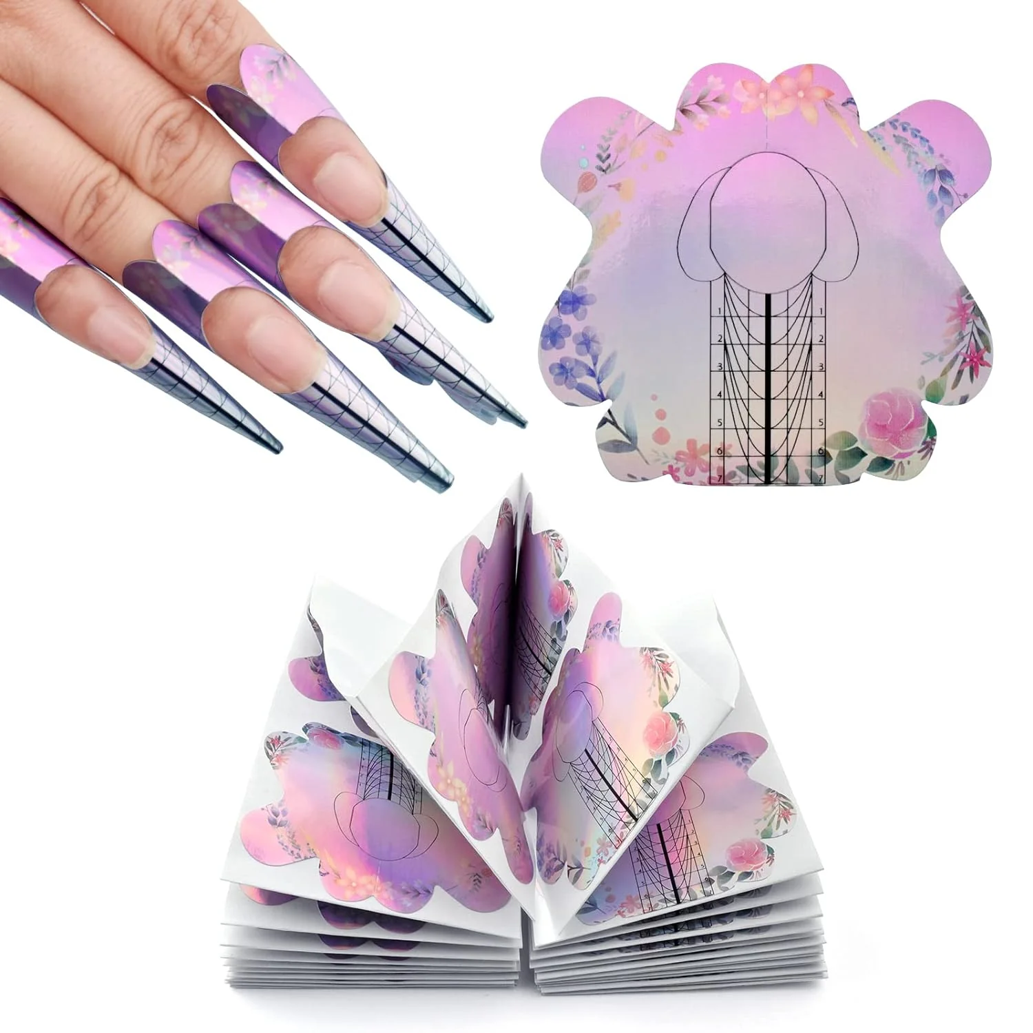 Nail Forms Floral 100pcs. - Image 2