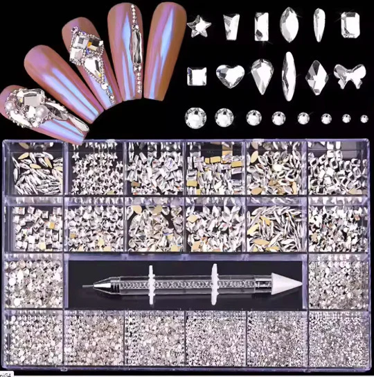 Nail Rhinestone 20 Grid Pack